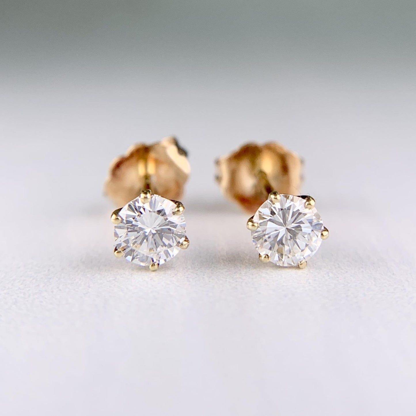 .55ctw Diamond Stud Earrings 14k Yellow Gold