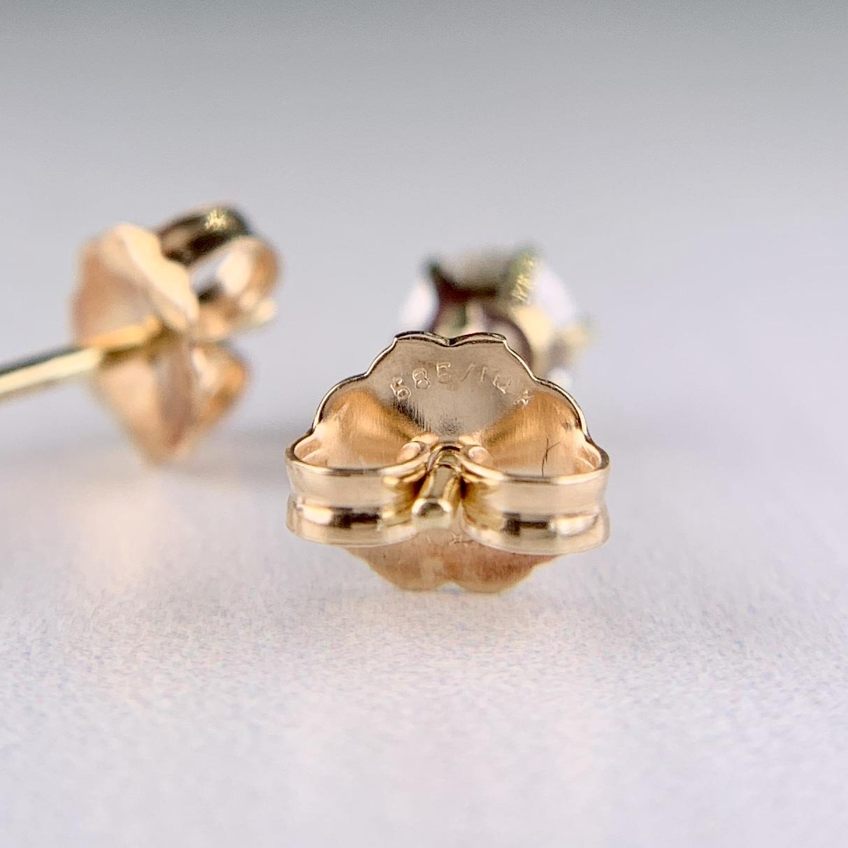 .55ctw Diamond Stud Earrings 14k Yellow Gold