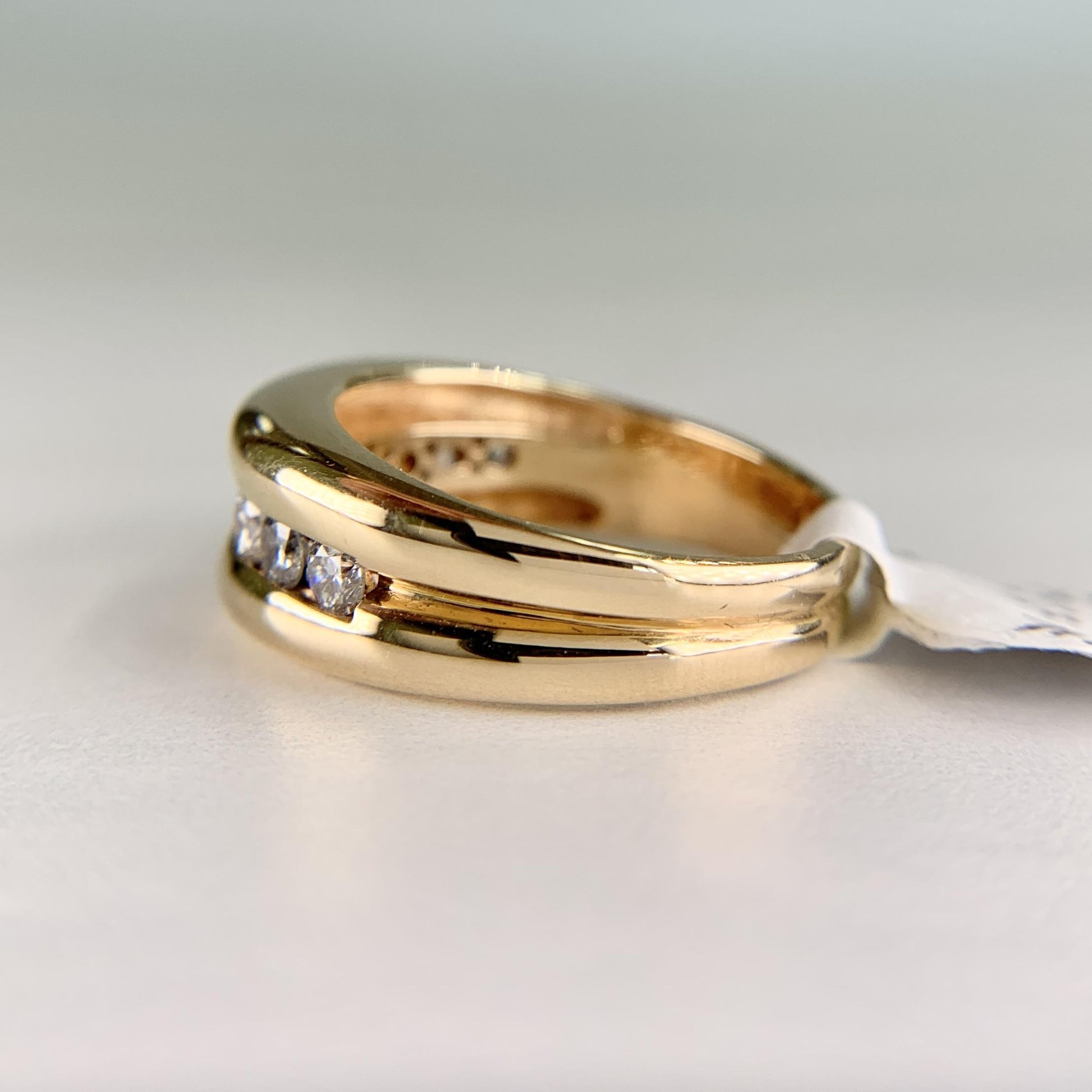 Channel Set Diamond Band Ring 14k Yellow Gold