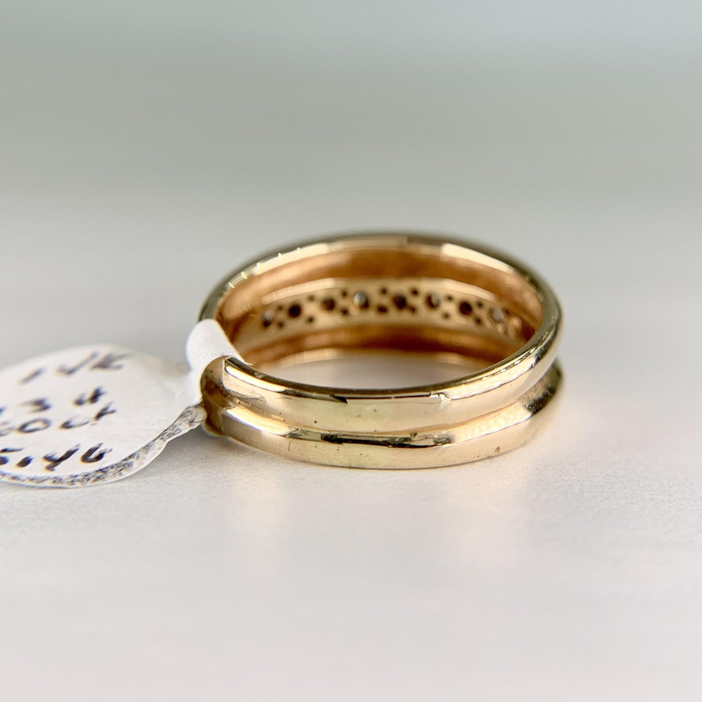 Channel Set Diamond Band Ring 14k Yellow Gold