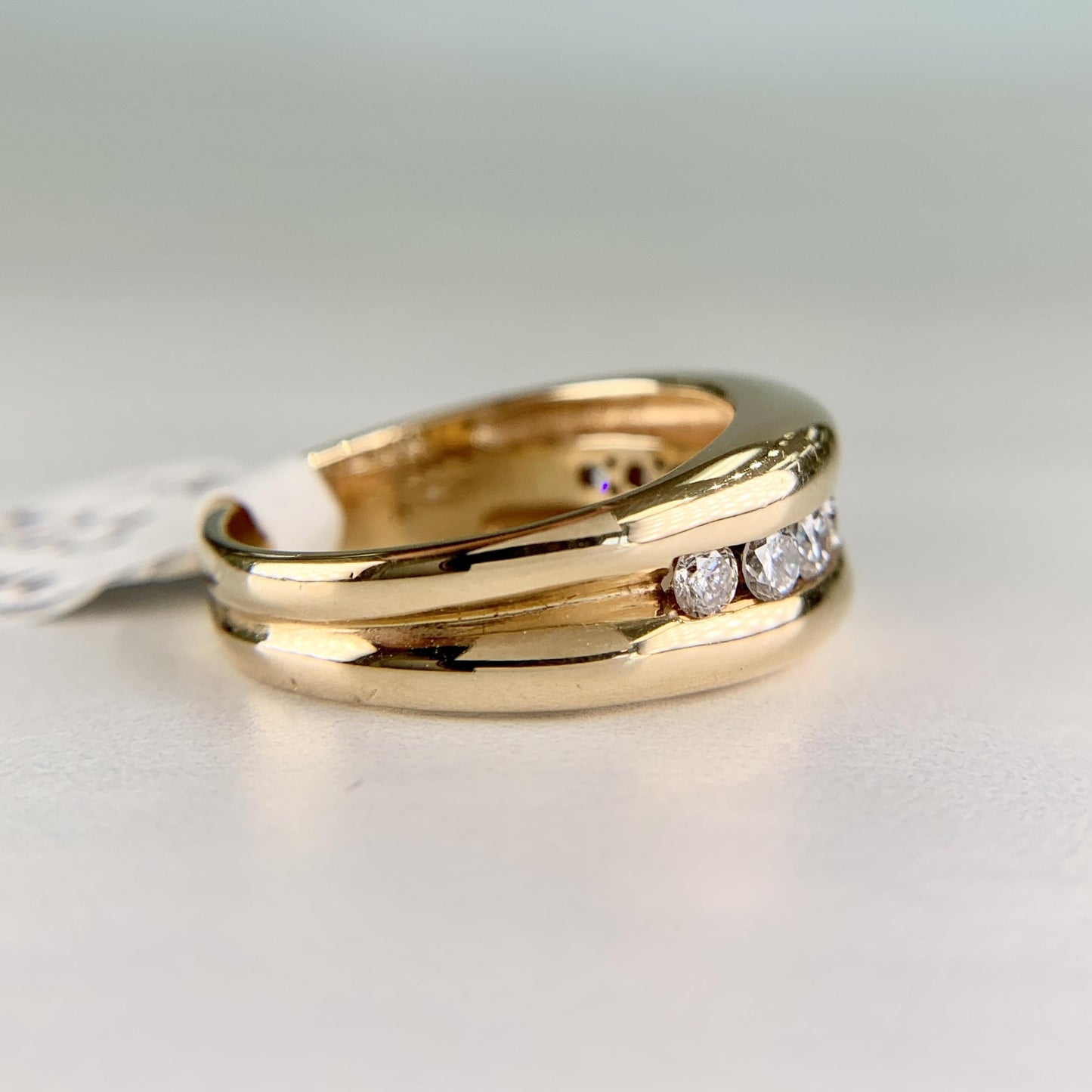 Channel Set Diamond Band Ring 14k Yellow Gold