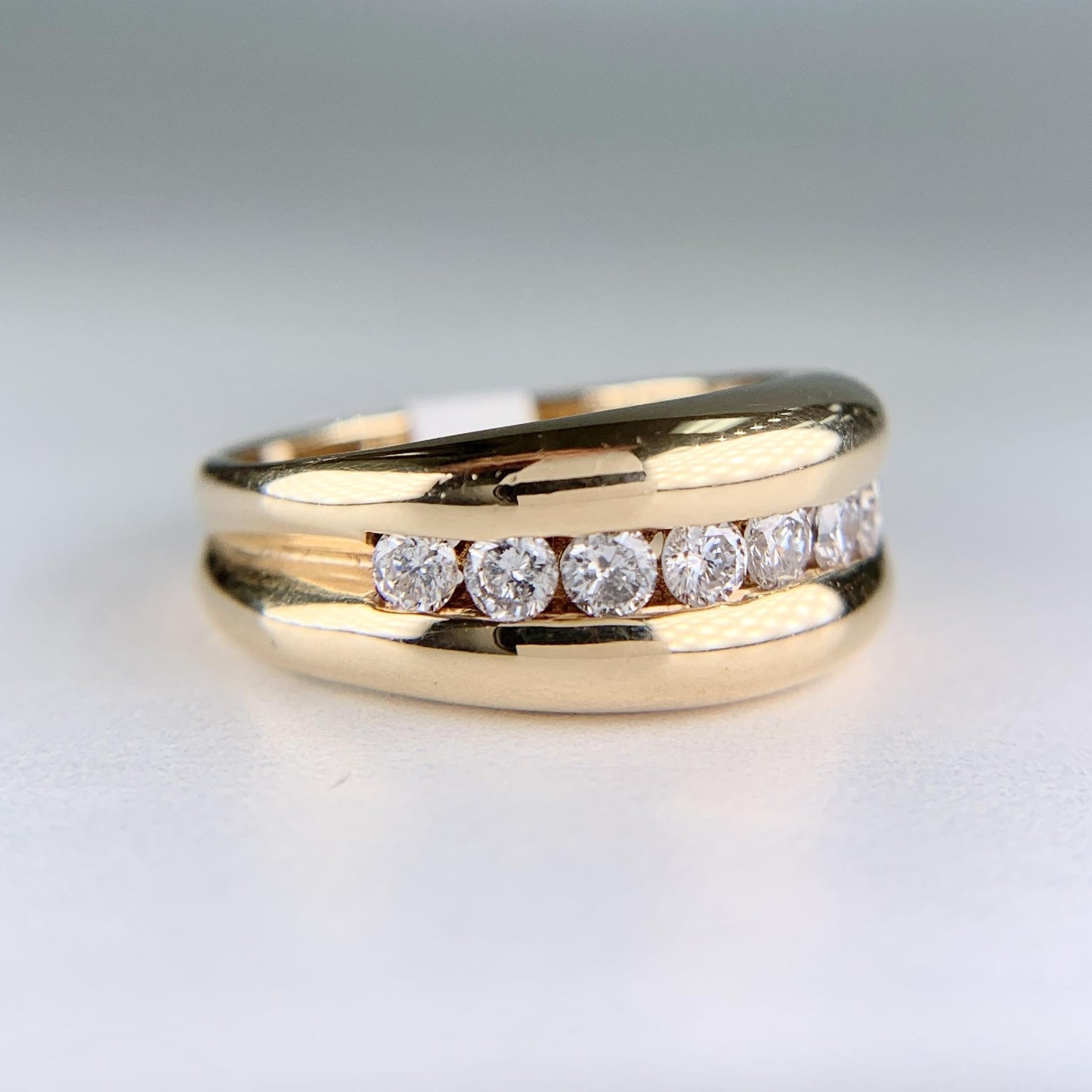 Channel Set Diamond Band Ring 14k Yellow Gold