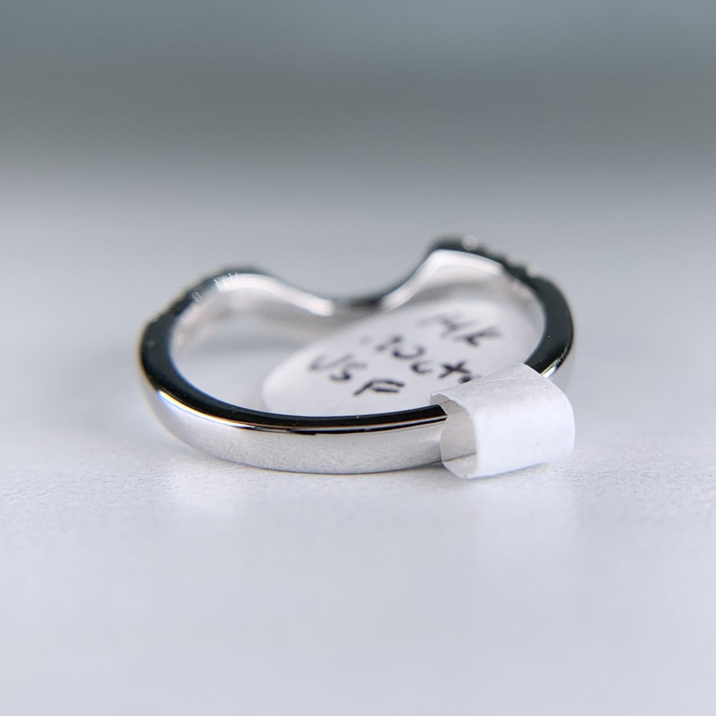 Curved Diamond Band Ring 14k White Gold