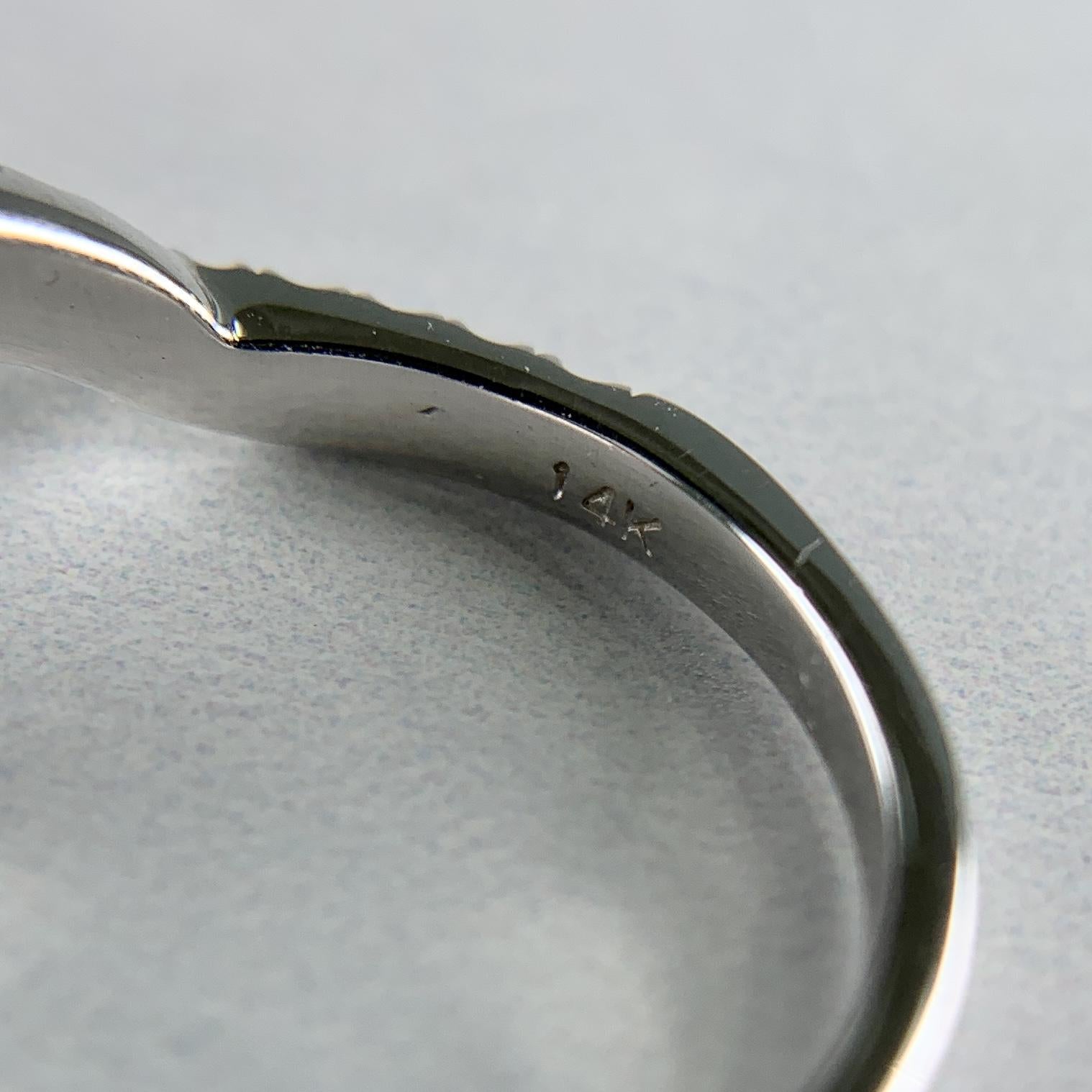 Curved Diamond Band Ring 14k White Gold