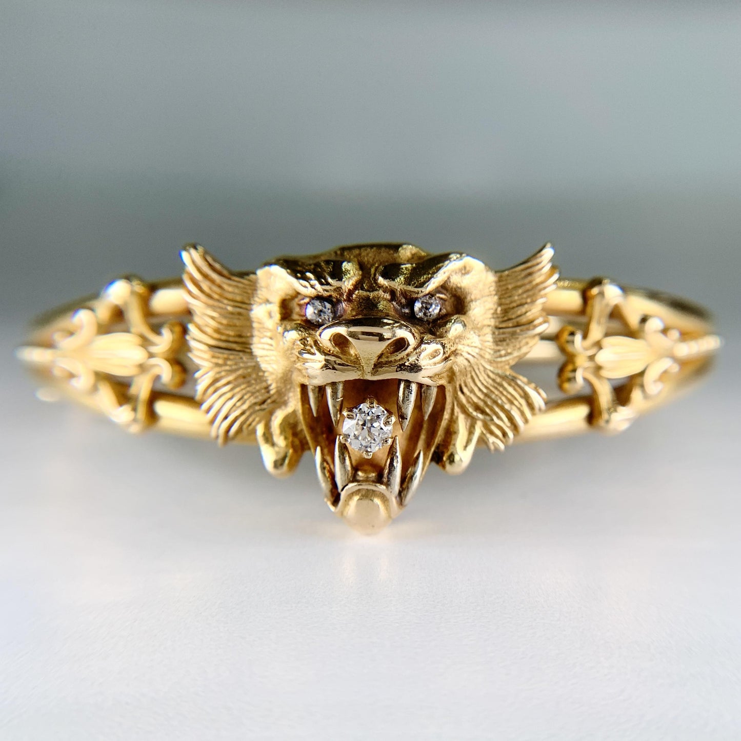 Antique 1905 Art Nouveau Griffin Bracelet 14k Yellow Gold