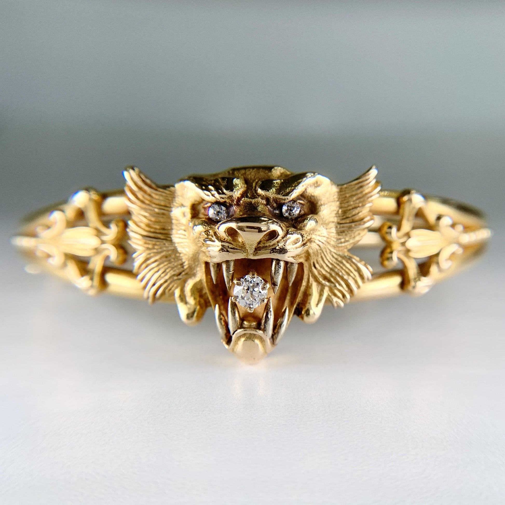 Antique 1905 Art Nouveau Griffin Bracelet 14k Yellow Gold