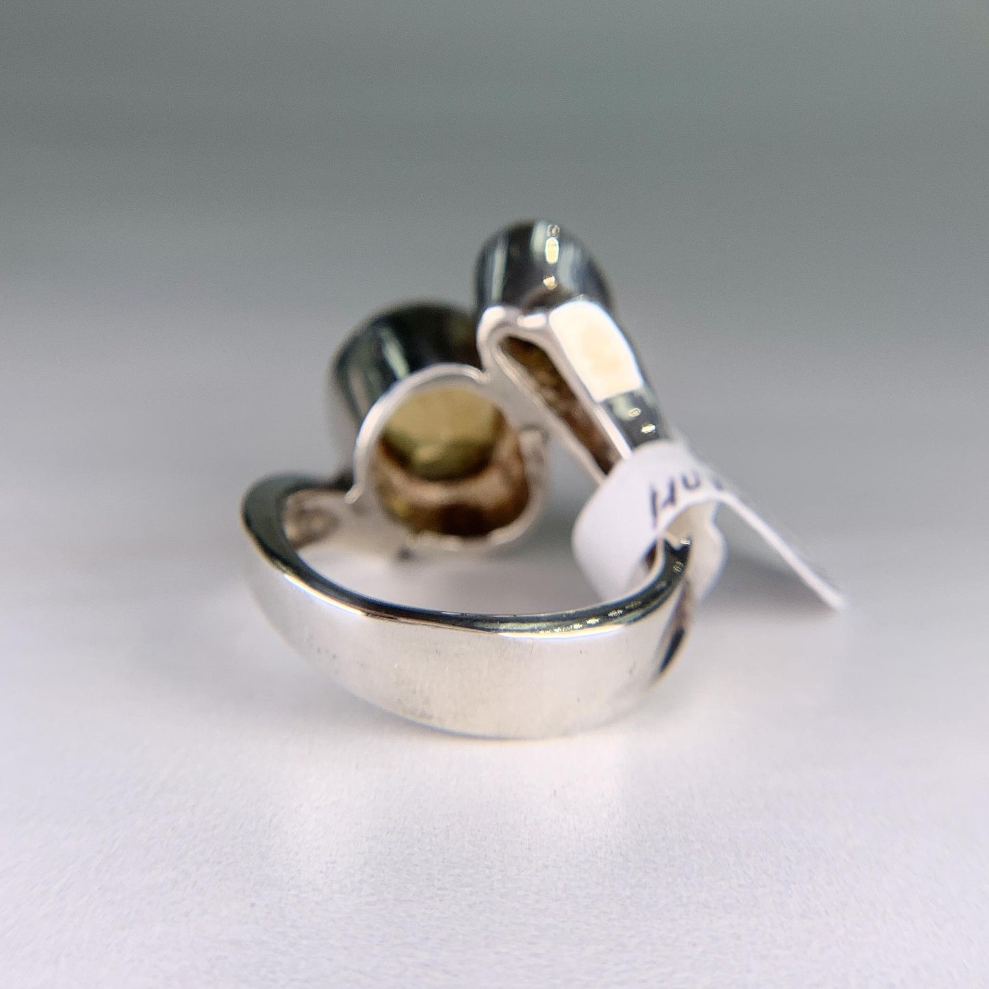 Rigoberto Double Citrine Bypass Ring Sterling/14k Yellow Gold