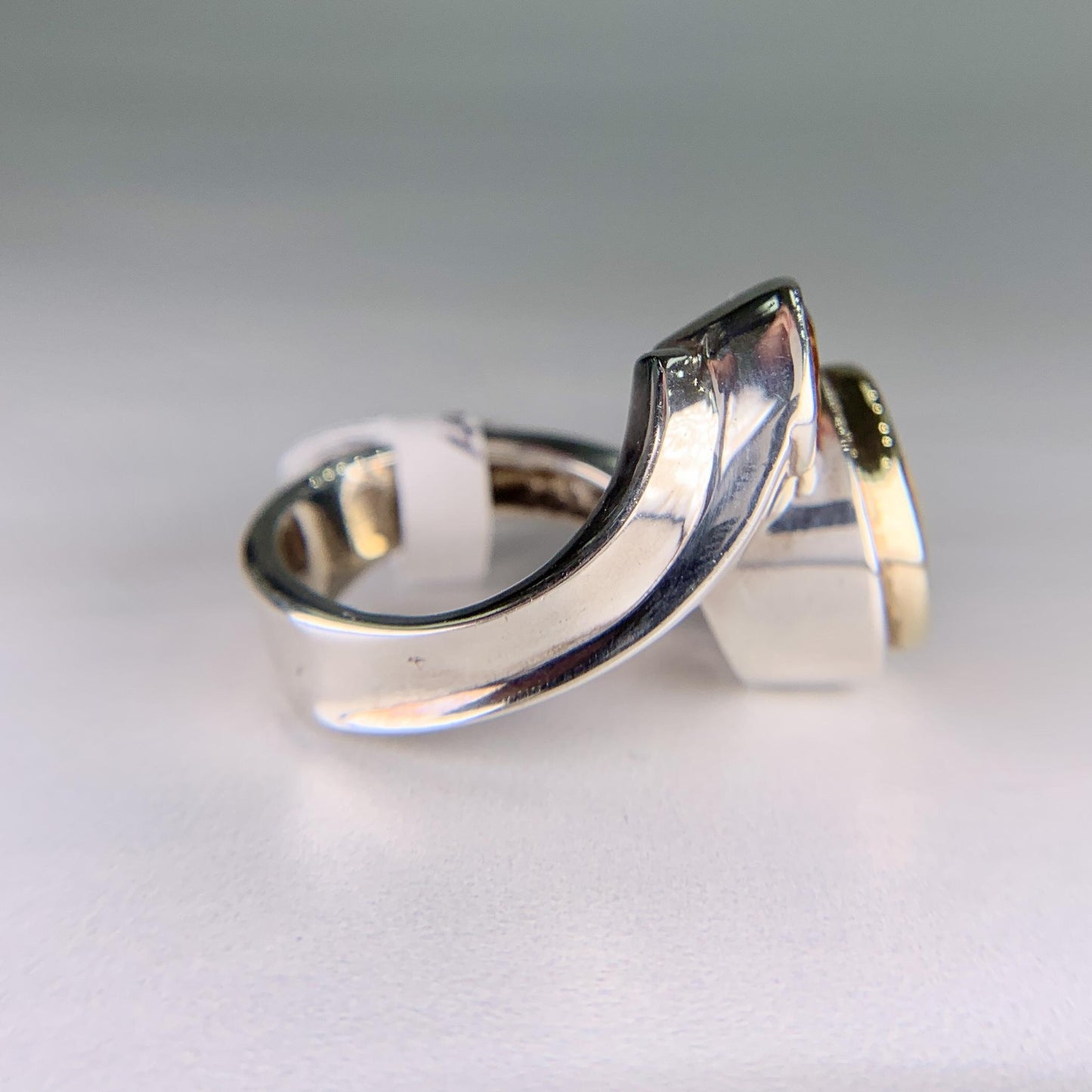 Rigoberto Double Citrine Bypass Ring Sterling/14k Yellow Gold