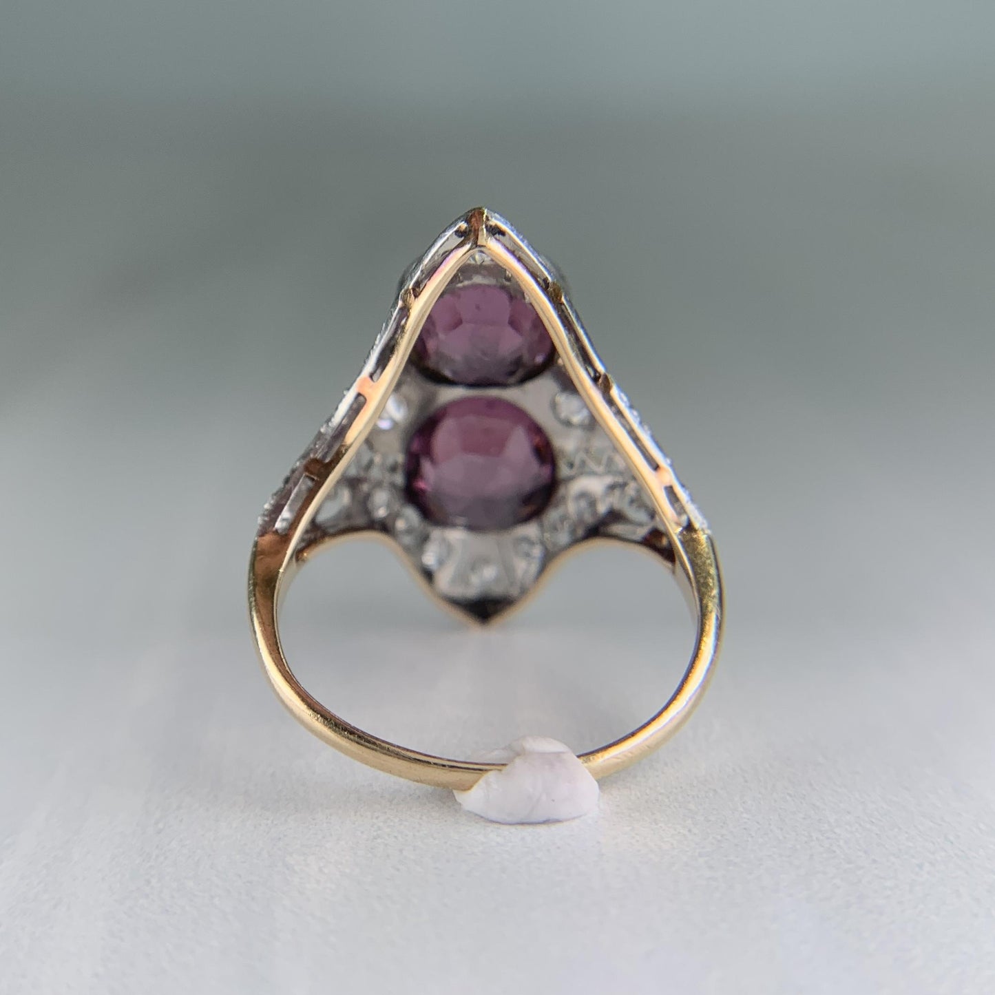 Antique 1910 Edwardian Spinel and Diamond Ring 14k/Platinum