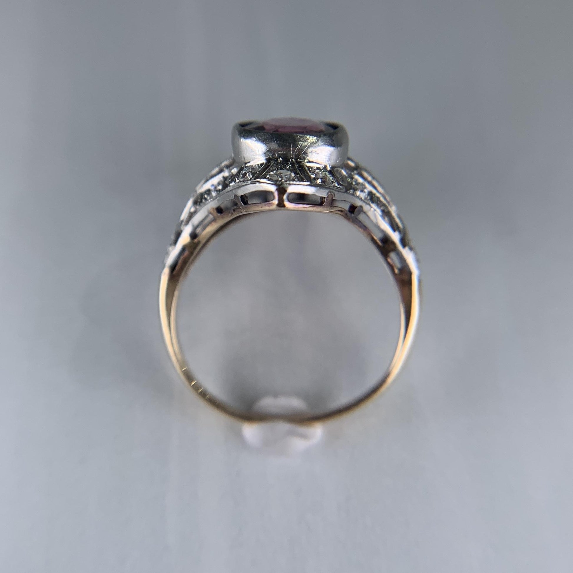 Antique 1910 Edwardian Spinel and Diamond Ring 14k/Platinum