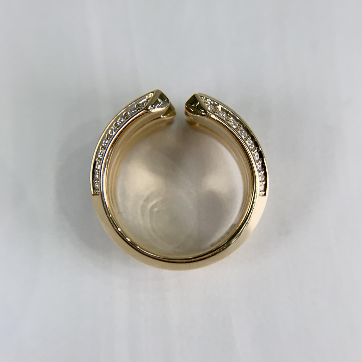 David Yurman Roman Three Row Diamond Statement Ring 18k Yellow Gold