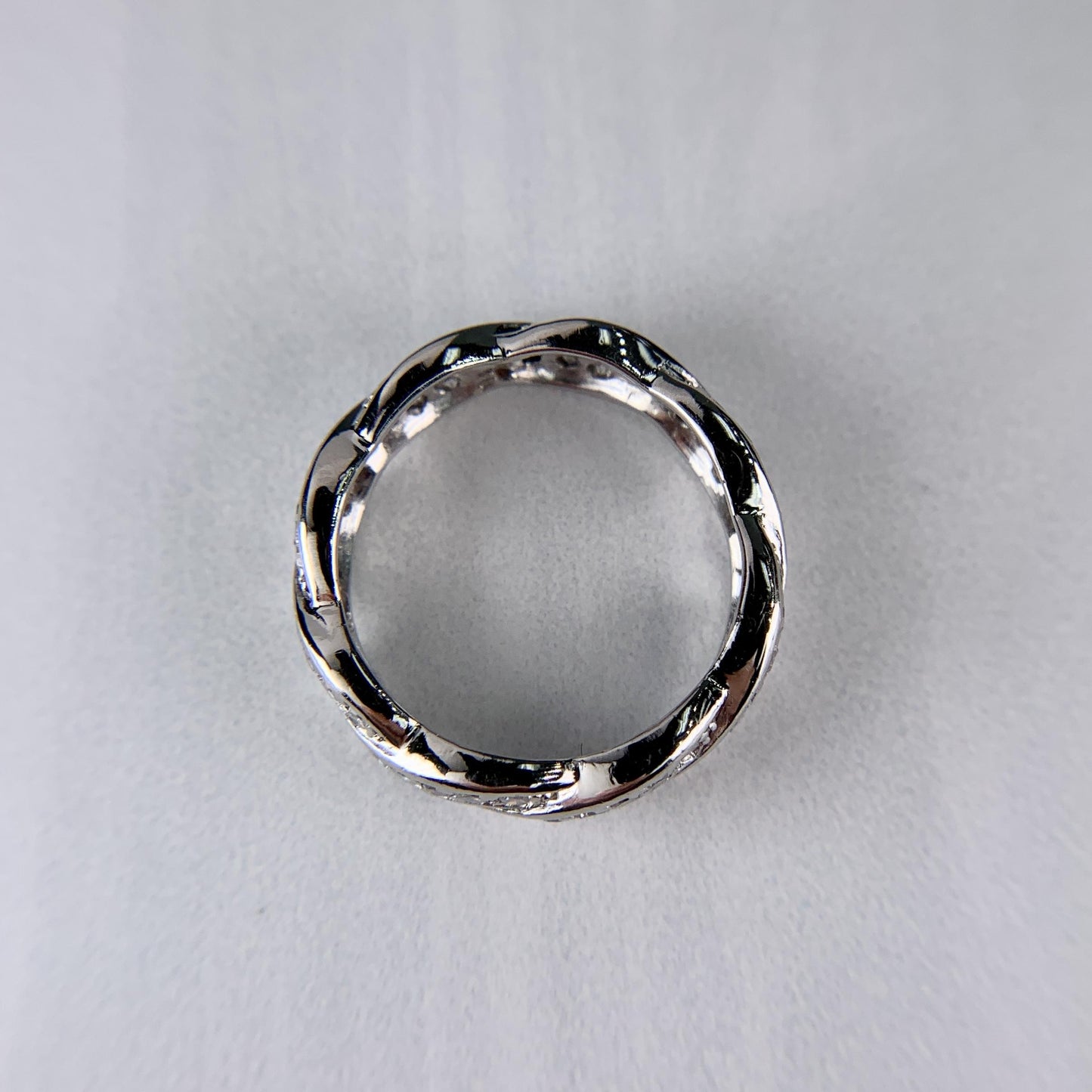Vintage 1950's Twist Diamond Eternity Band Ring Platinum