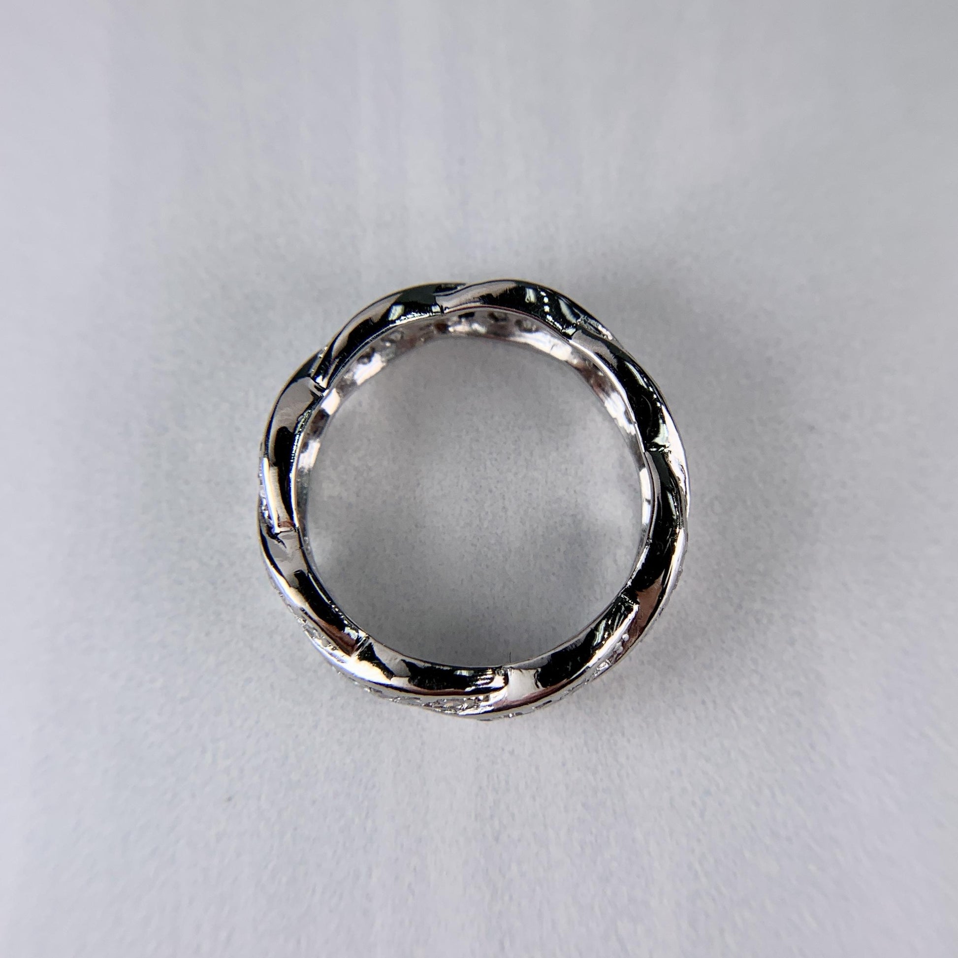 Vintage 1950's Twist Diamond Eternity Band Ring Platinum