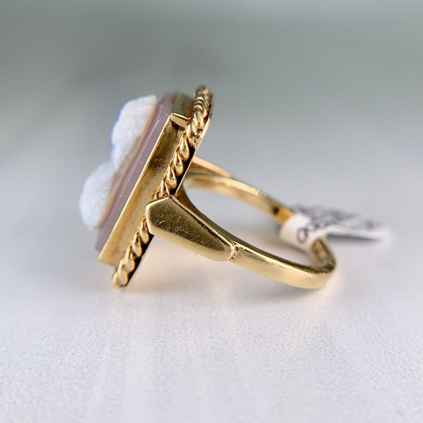 Antique 1900 Hardstone Cameo Ring 18k