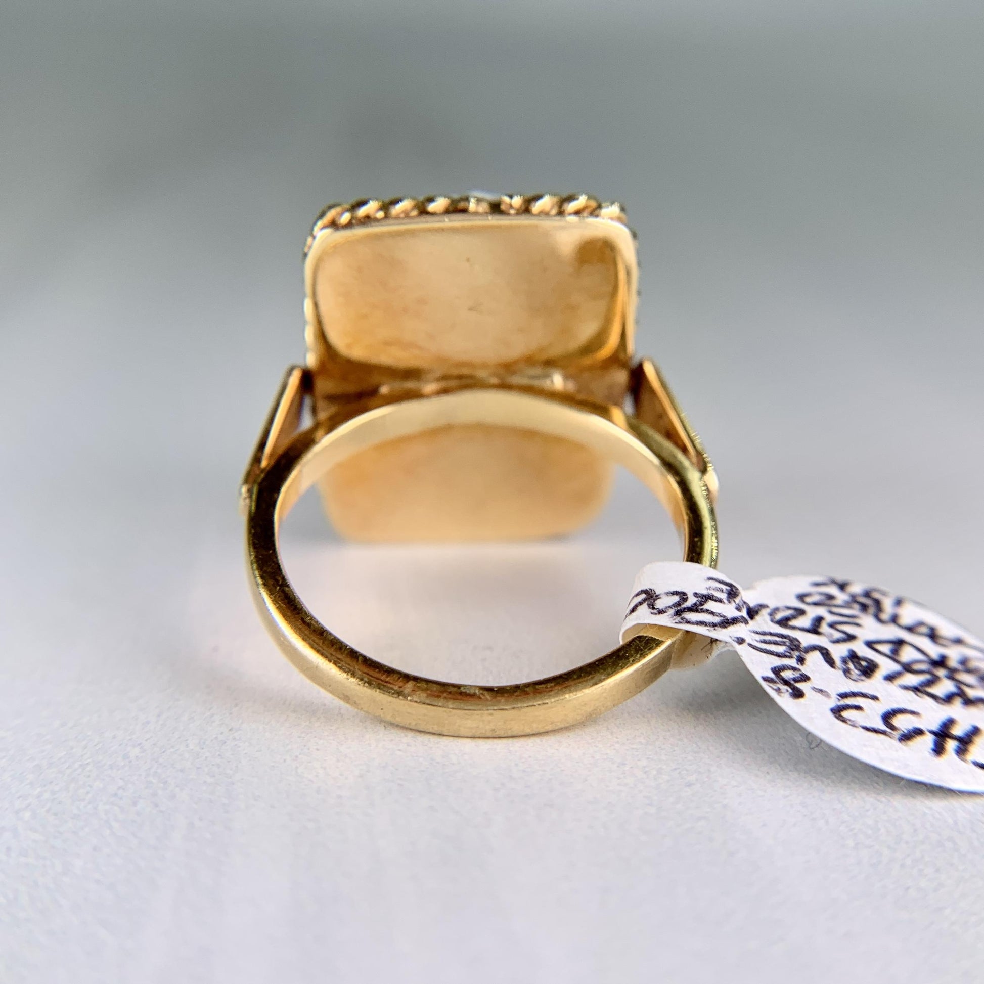 Antique 1900 Hardstone Cameo Ring 18k
