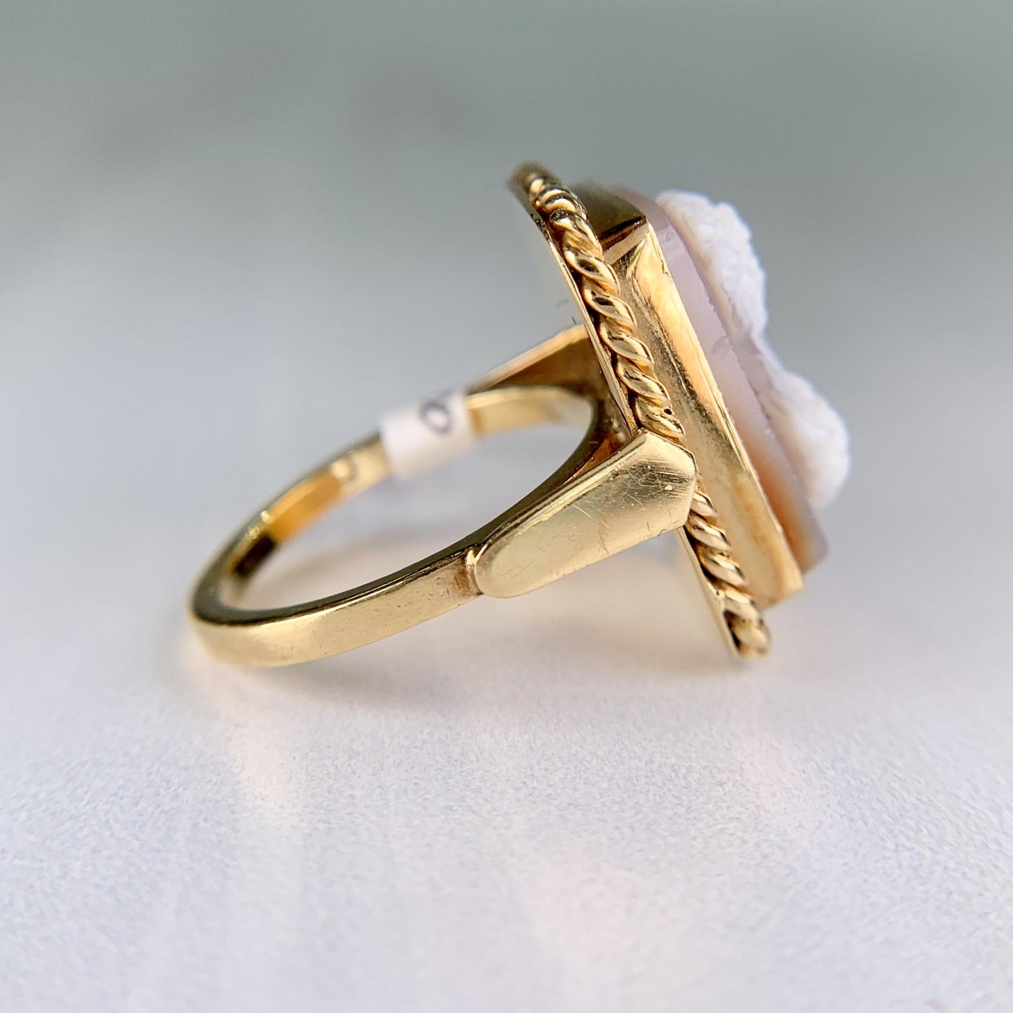 Antique 1900 Hardstone Cameo Ring 18k