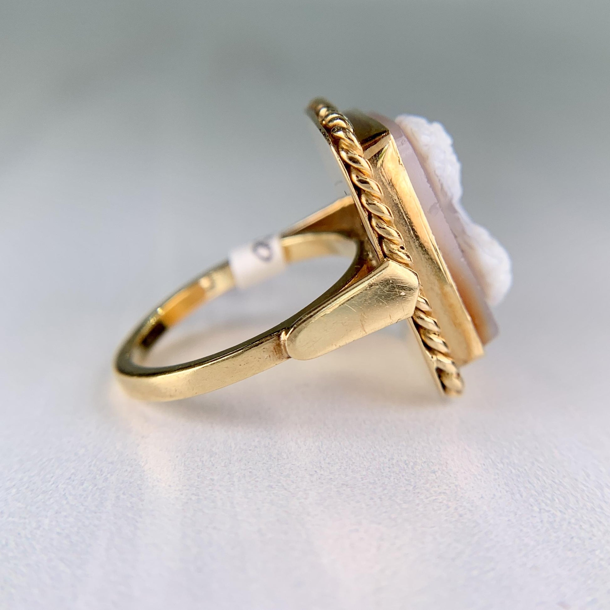 Antique 1900 Hardstone Cameo Ring 18k