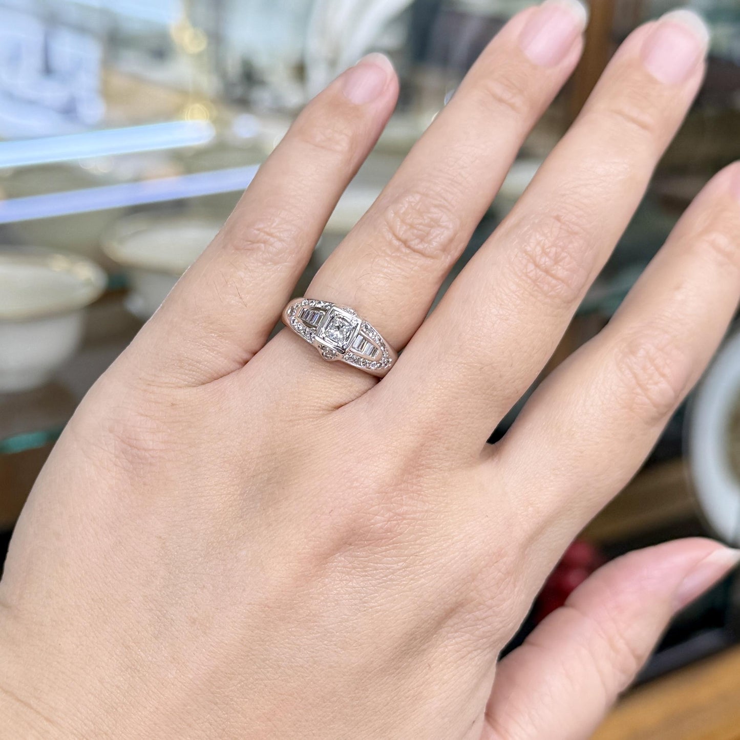 Estate Kate McCullar Diamond Engagement Ring 14k White Gold