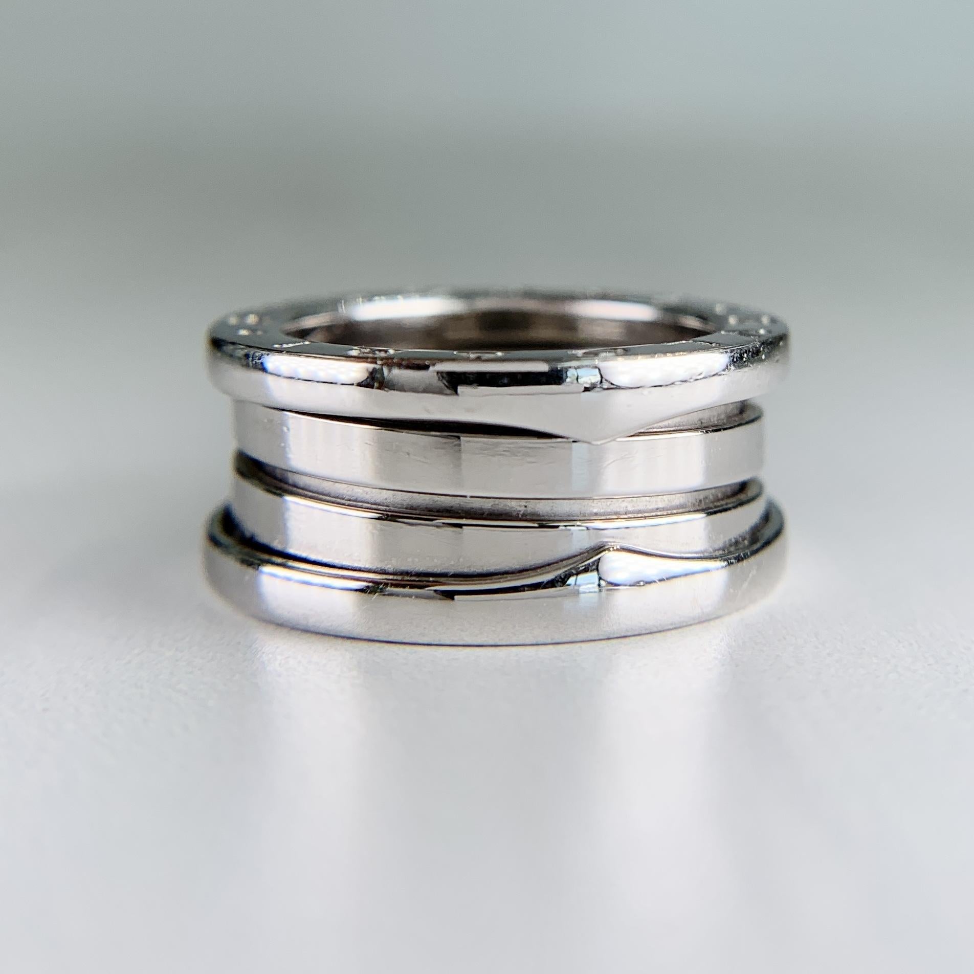 BVLGARI Bulgari B.zero1 Three-Band Ring 18k White Gold