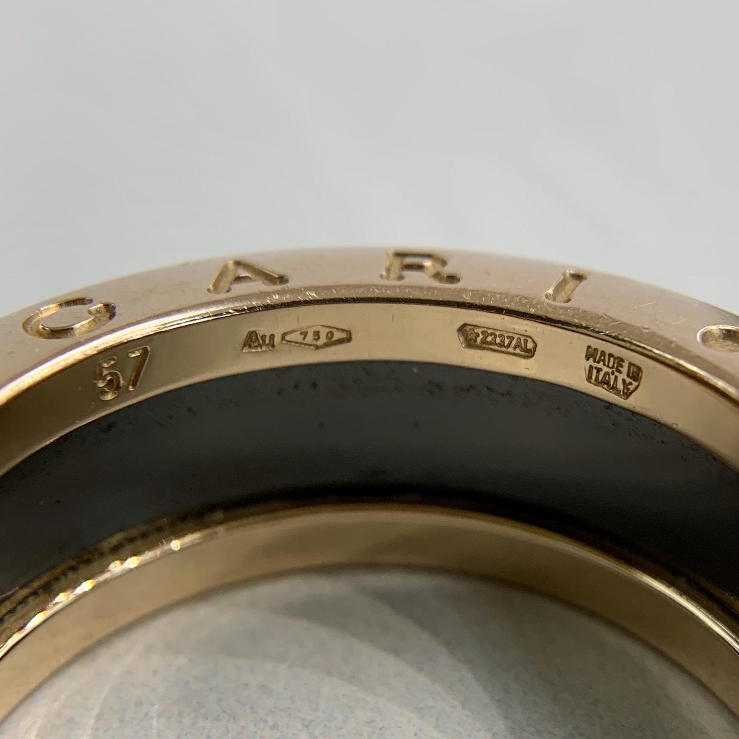 BVLGARI Bulgari B.zero1 Two-Band Ring 18k Rose Gold and Ceramic