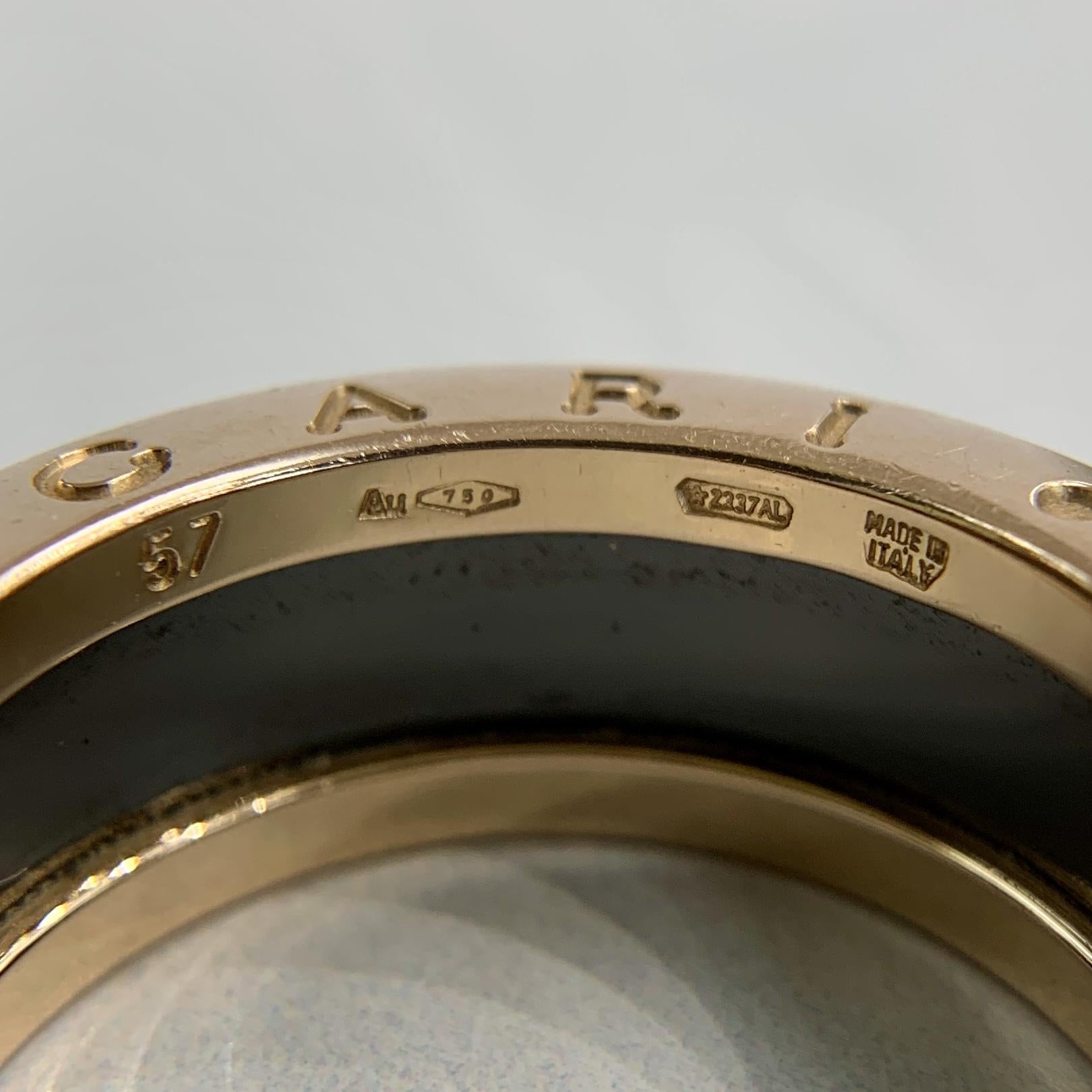BVLGARI Bulgari B.zero1 Two-Band Ring 18k Rose Gold and Ceramic