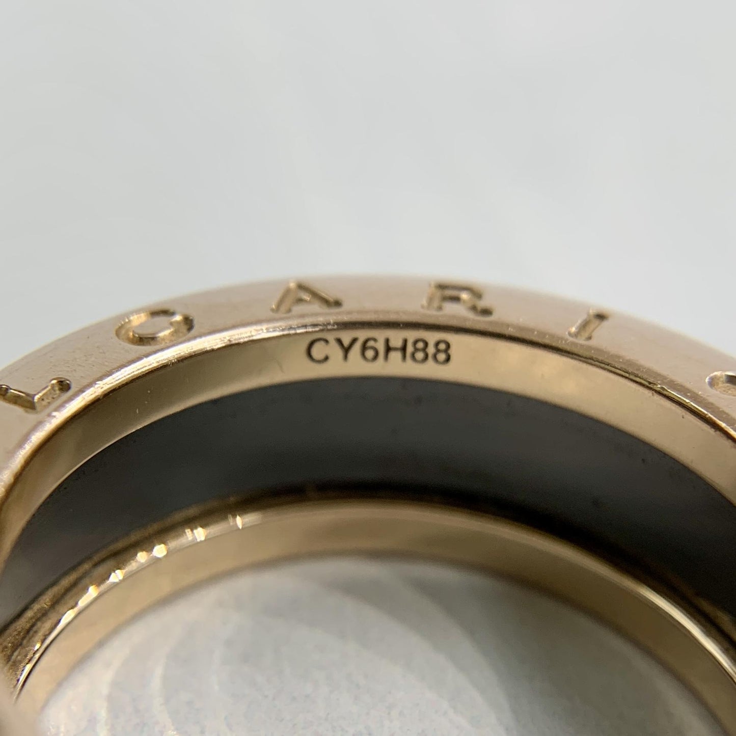 BVLGARI Bulgari B.zero1 Two-Band Ring 18k Rose Gold and Ceramic