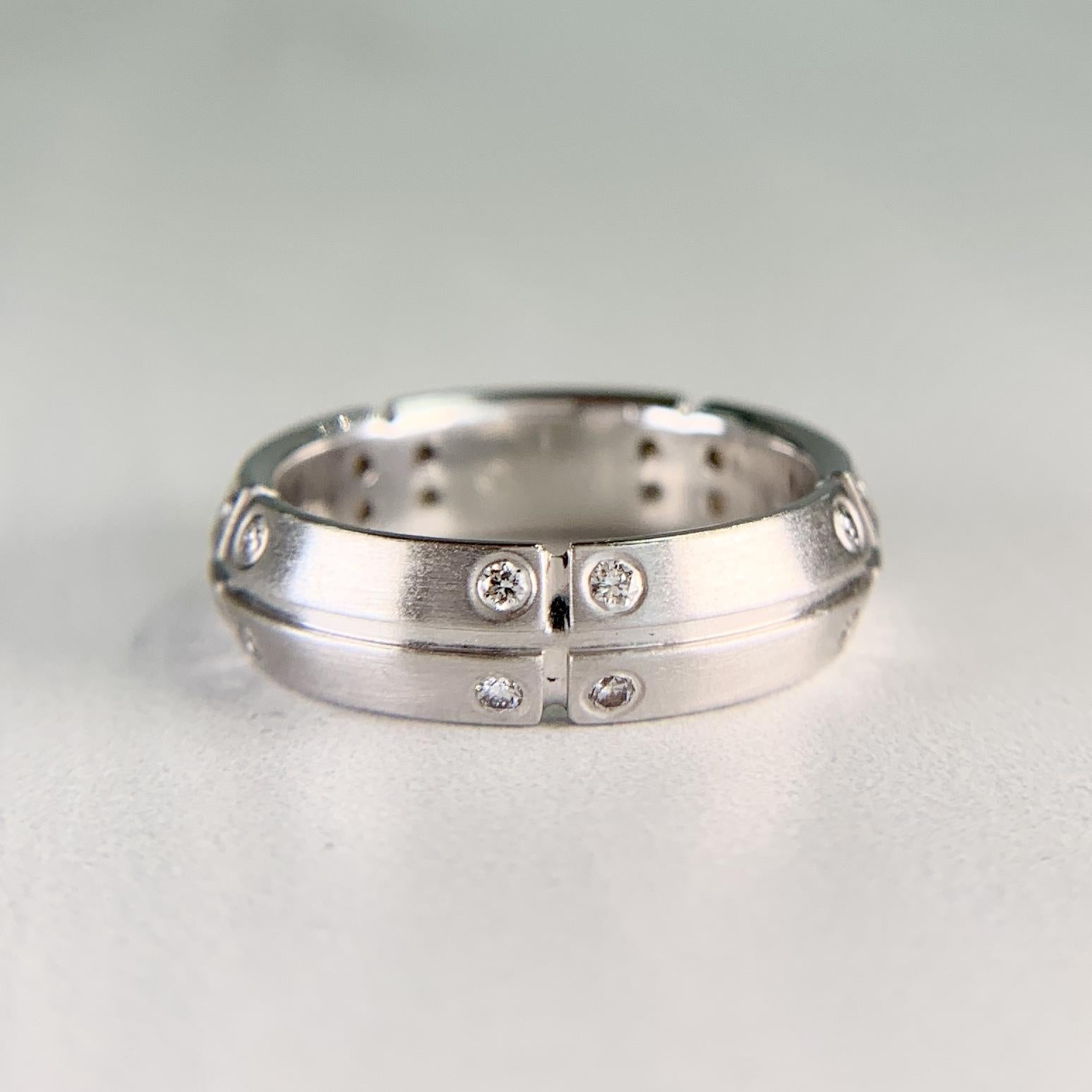 Tiffany & Co. Diamond Band Ring 18k White Gold