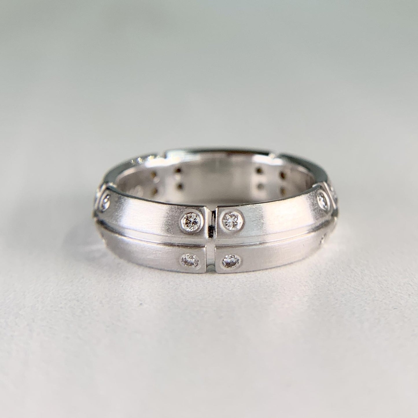 Tiffany & Co. Diamond Band Ring 18k White Gold