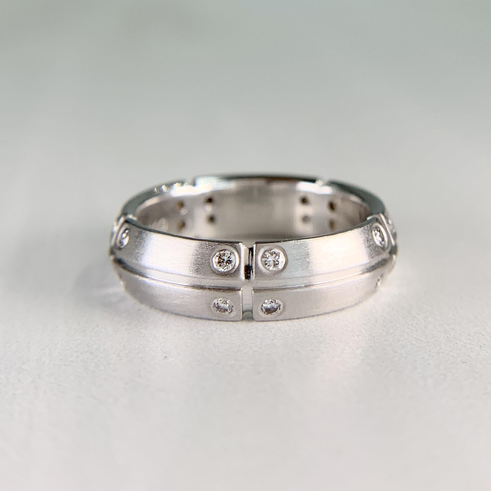 Tiffany & Co. Diamond Band Ring 18k White Gold