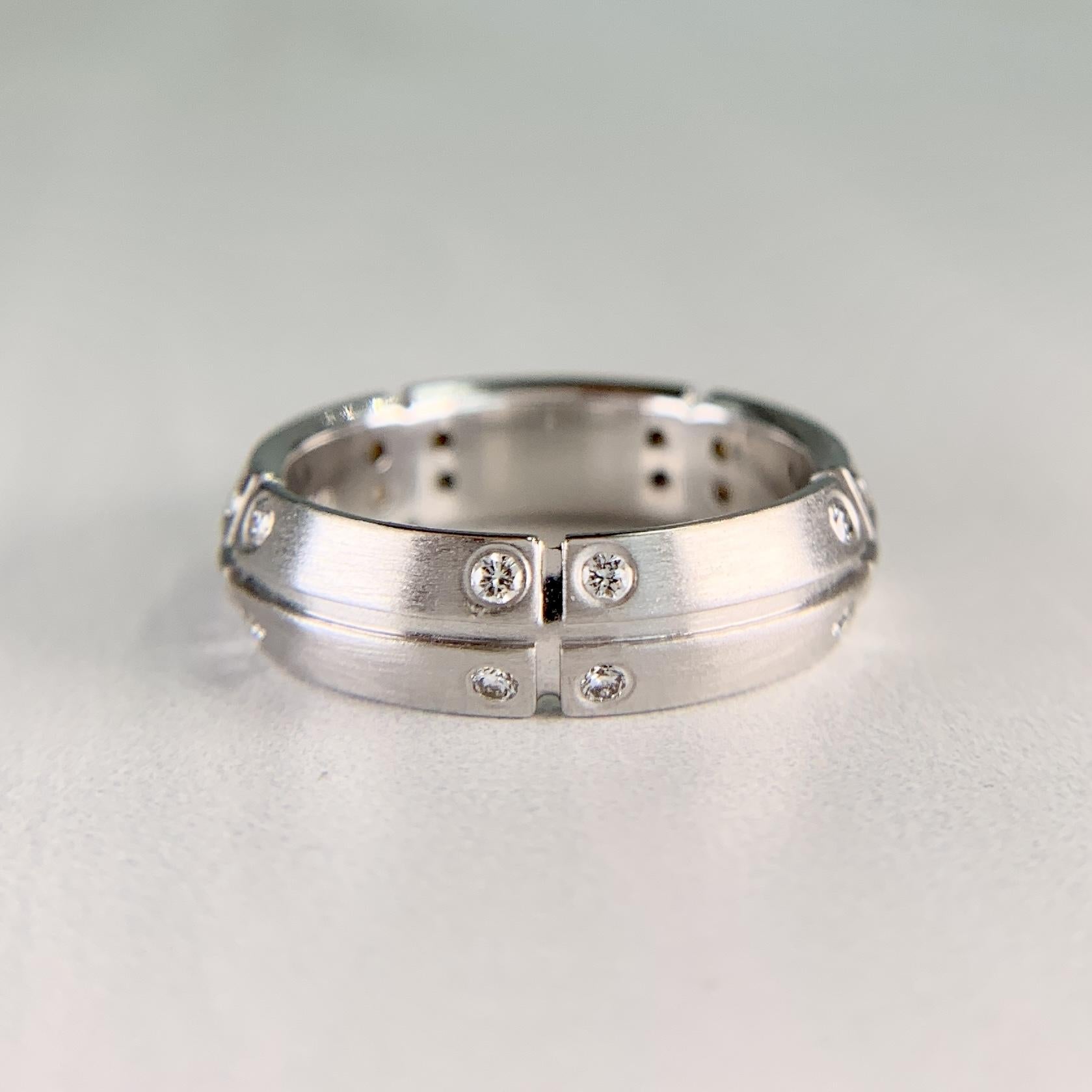 Tiffany & Co. Diamond Band Ring 18k White Gold
