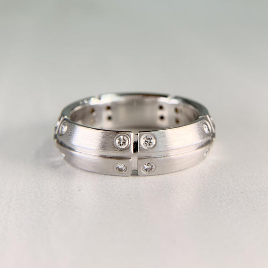 Tiffany & Co. Diamond Band Ring 18k White Gold