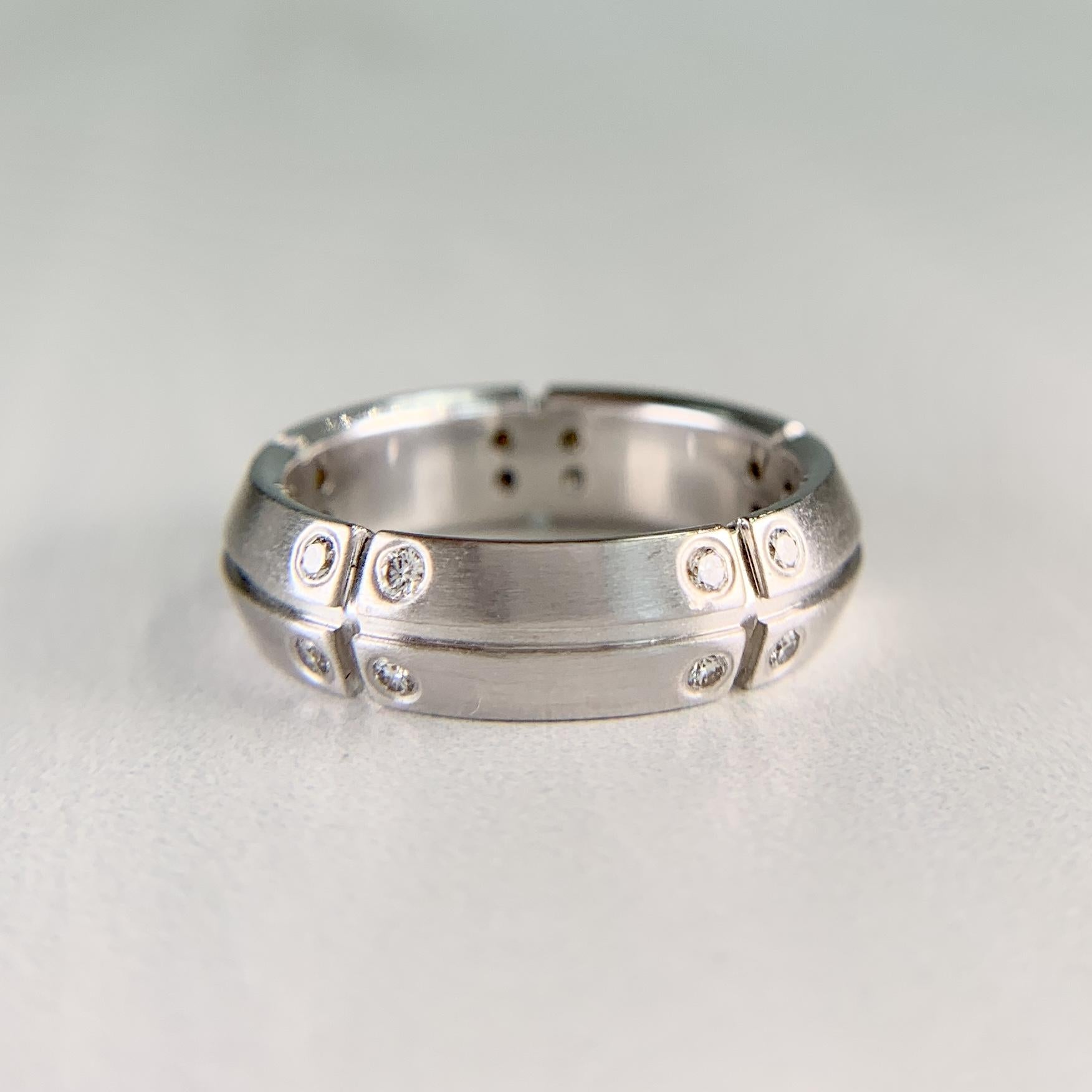 Tiffany & Co. Diamond Band Ring 18k White Gold