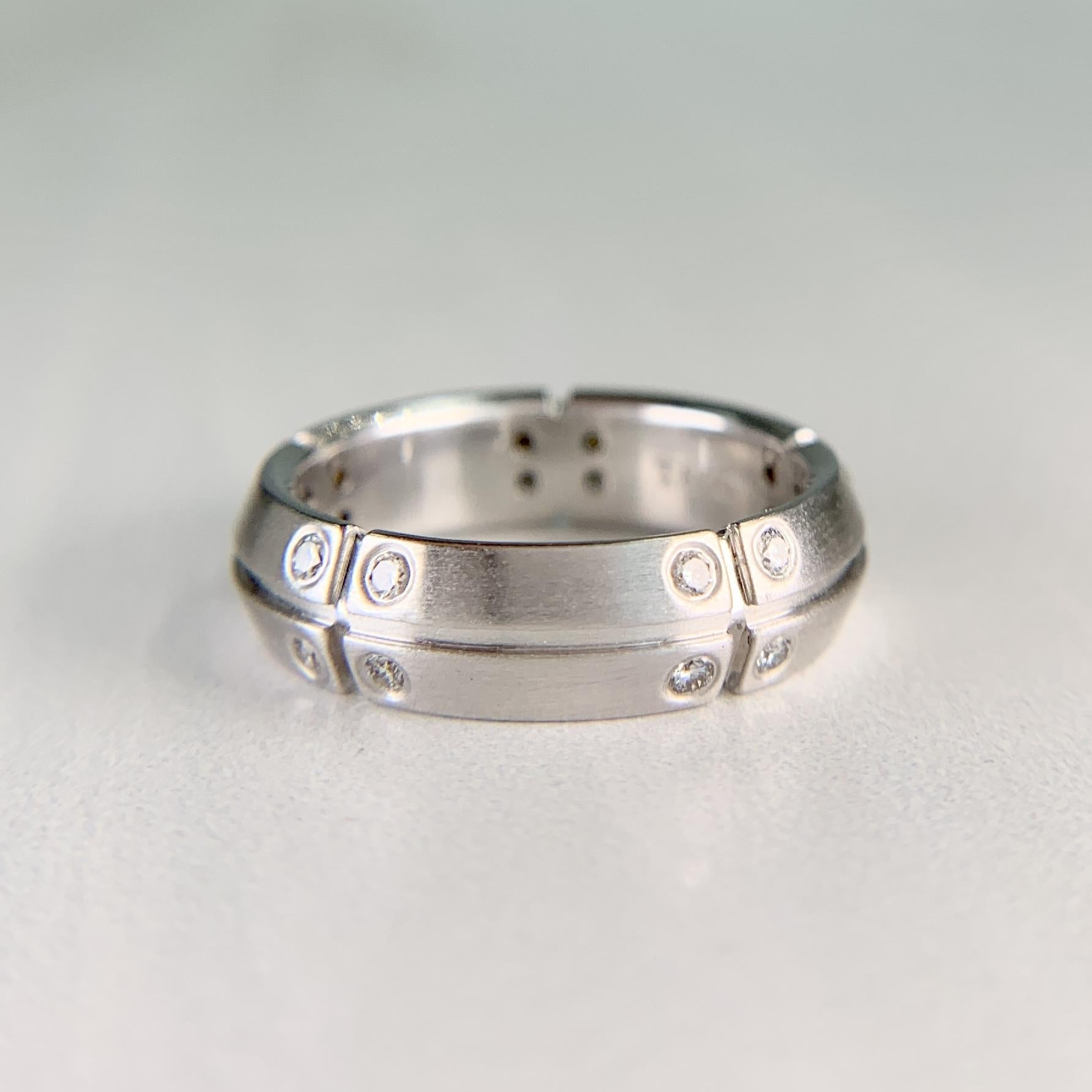 Tiffany & Co. Diamond Band Ring 18k White Gold