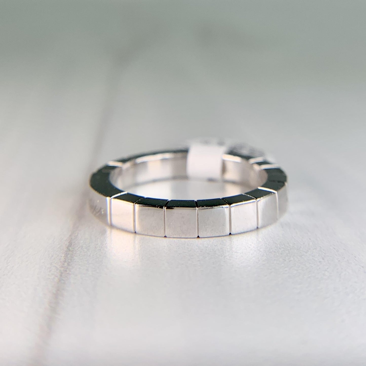 Cartier Lanieres 18k White Gold 3mm Wide Band Ring Size 52-US 6
