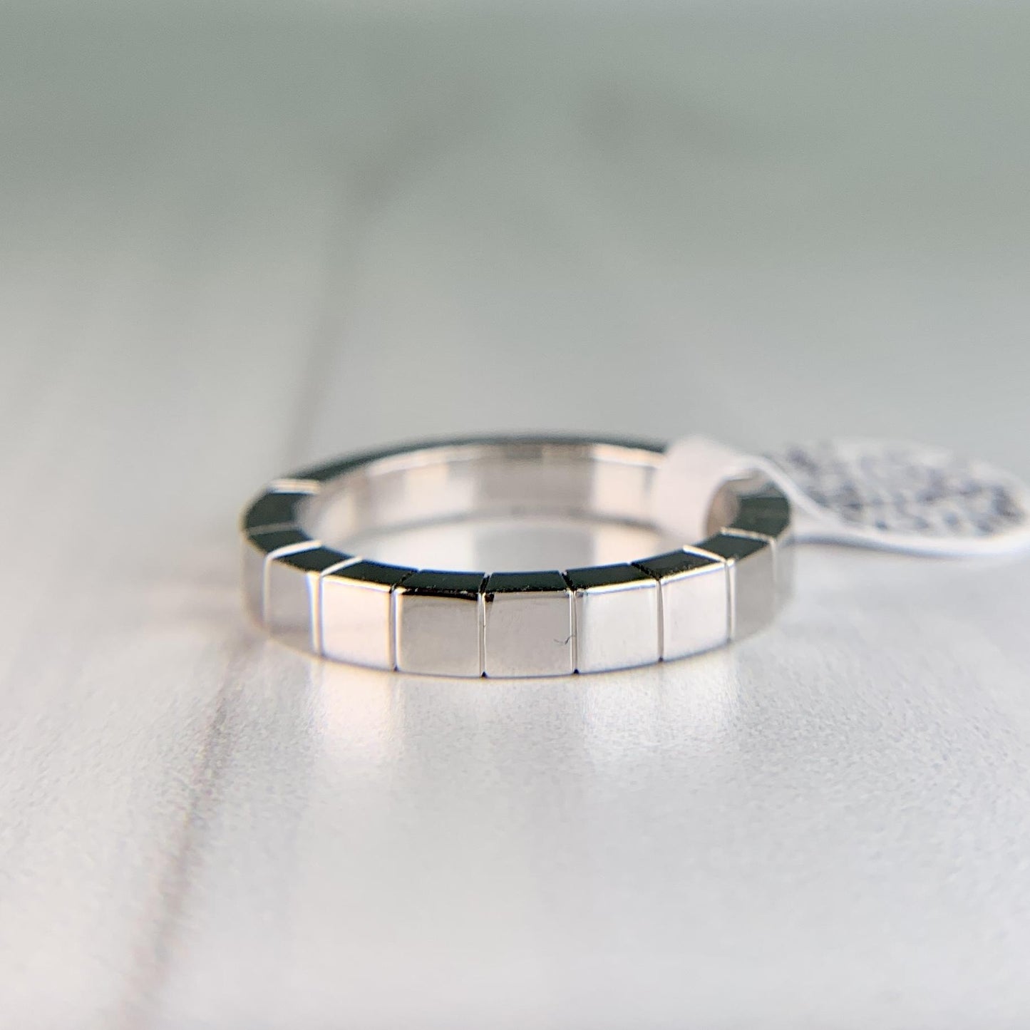 Cartier Lanieres 18k White Gold 3mm Wide Band Ring Size 52-US 6