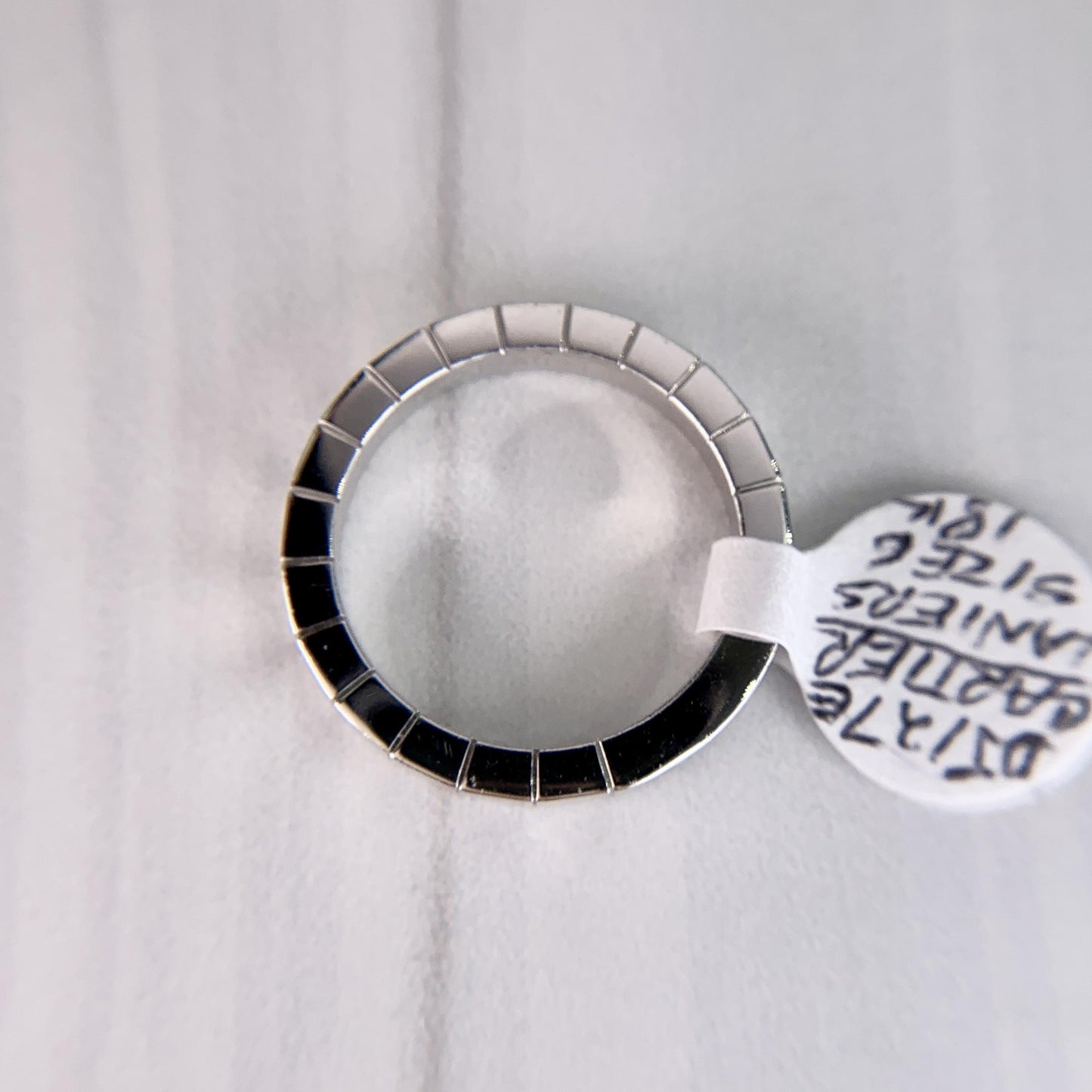 Cartier Lanieres 18k White Gold 3mm Wide Band Ring Size 52-US 6