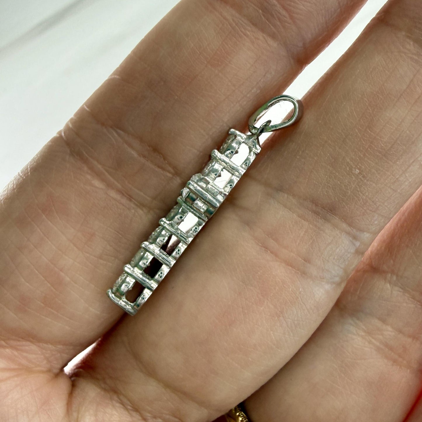 Small Diamond Cross Pendant Necklace 14k White Gold