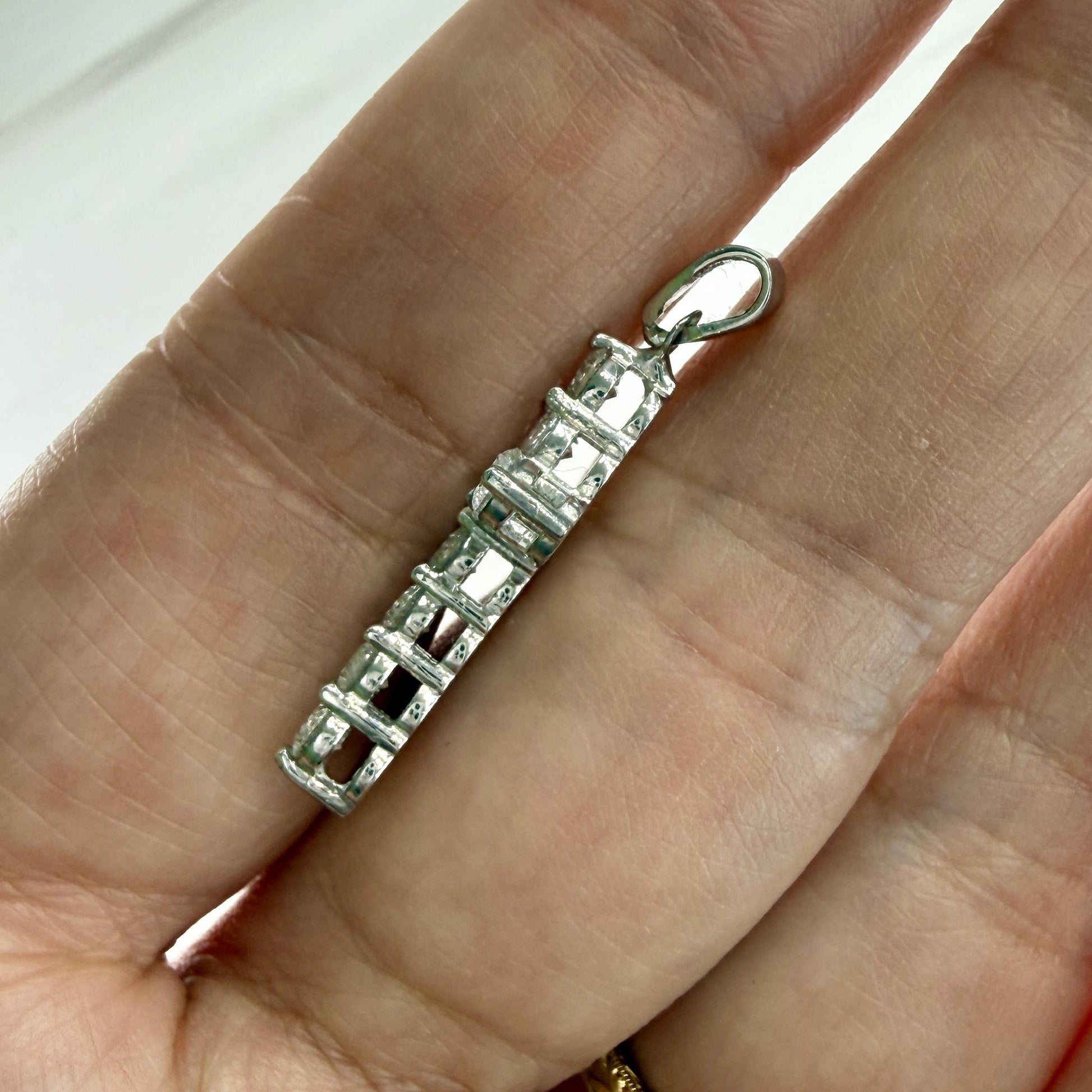 Small Diamond Cross Pendant Necklace 14k White Gold
