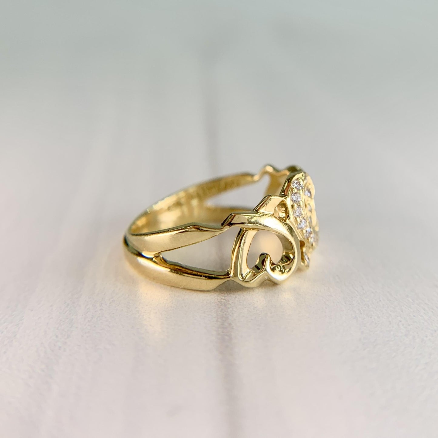 Tiffany & Co. Paloma Picasso Loving Hearts Diamond Ring 18k Yellow Gold