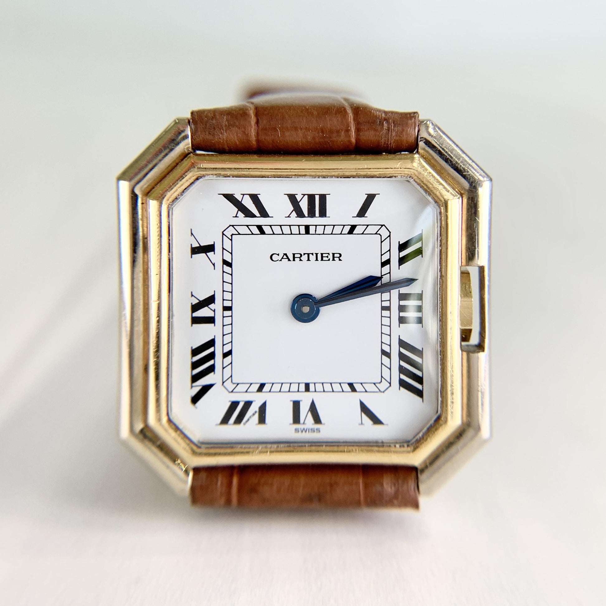 1970's Cartier Ceinture Mechanical Wind 18k Two Tone Gold Watch