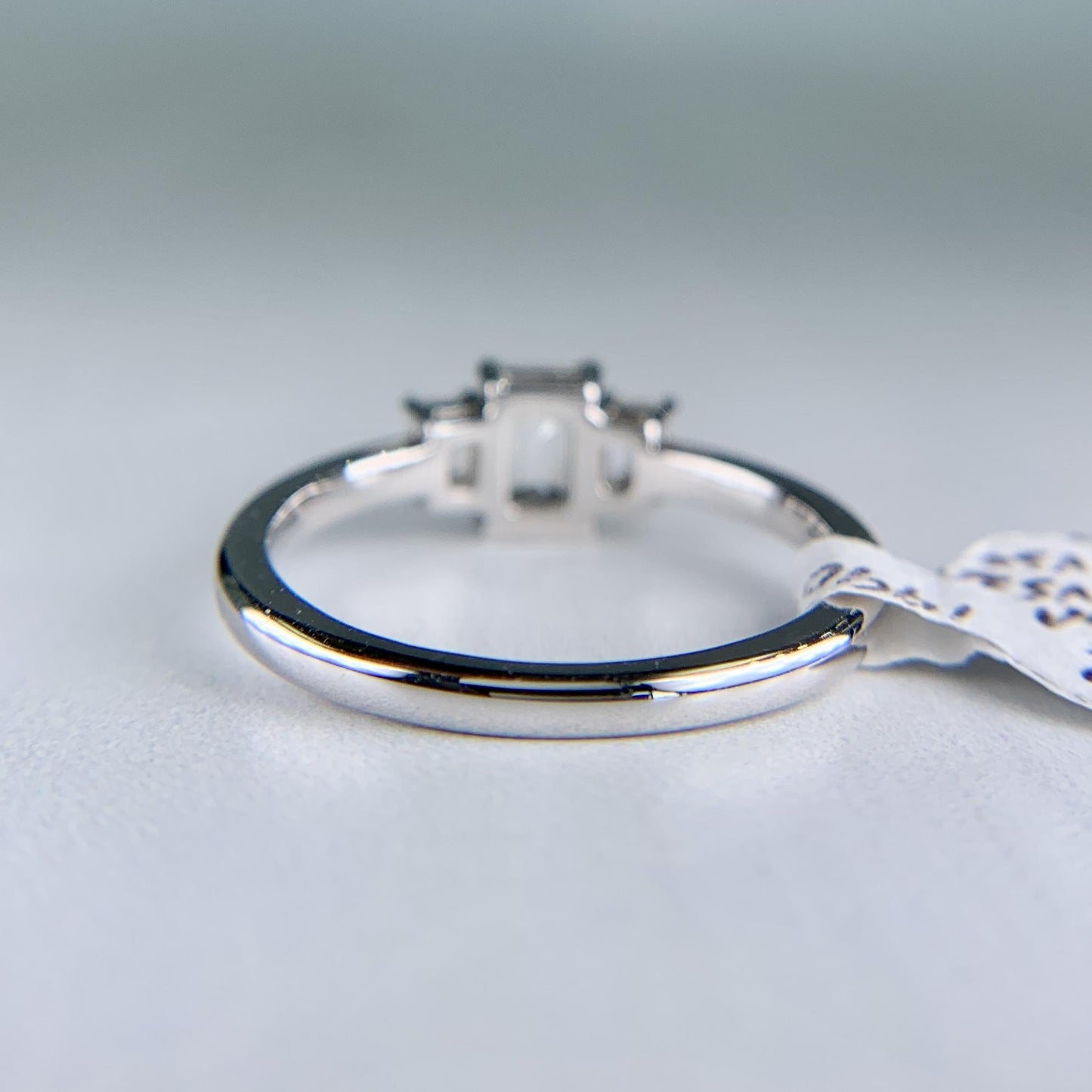 Emerald Cut Diamond 3 Stone Ring Platinum