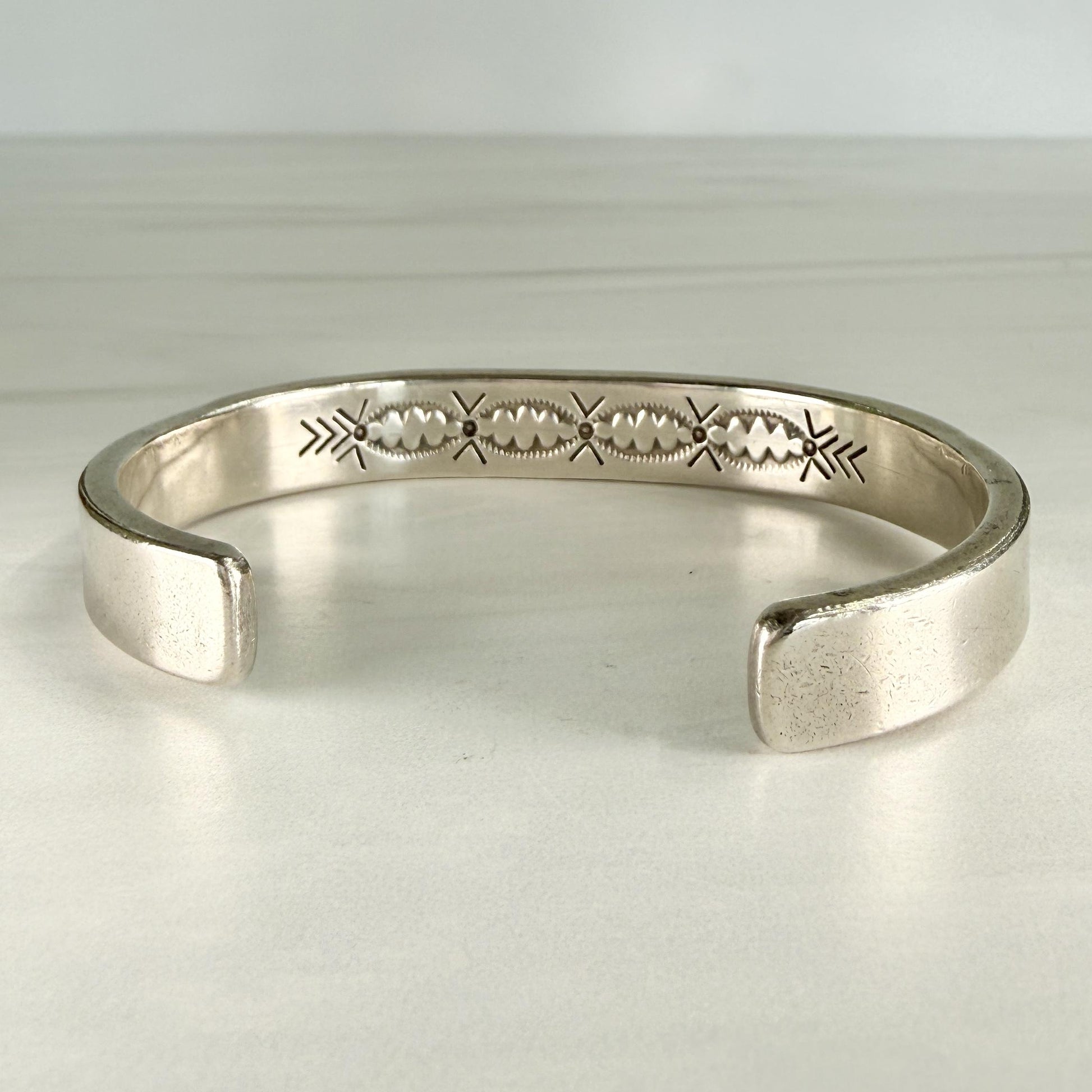 Vintage Bruce Morgan Navajo Sterling Silver and 14k Yellow Gold Cuff Bracelet
