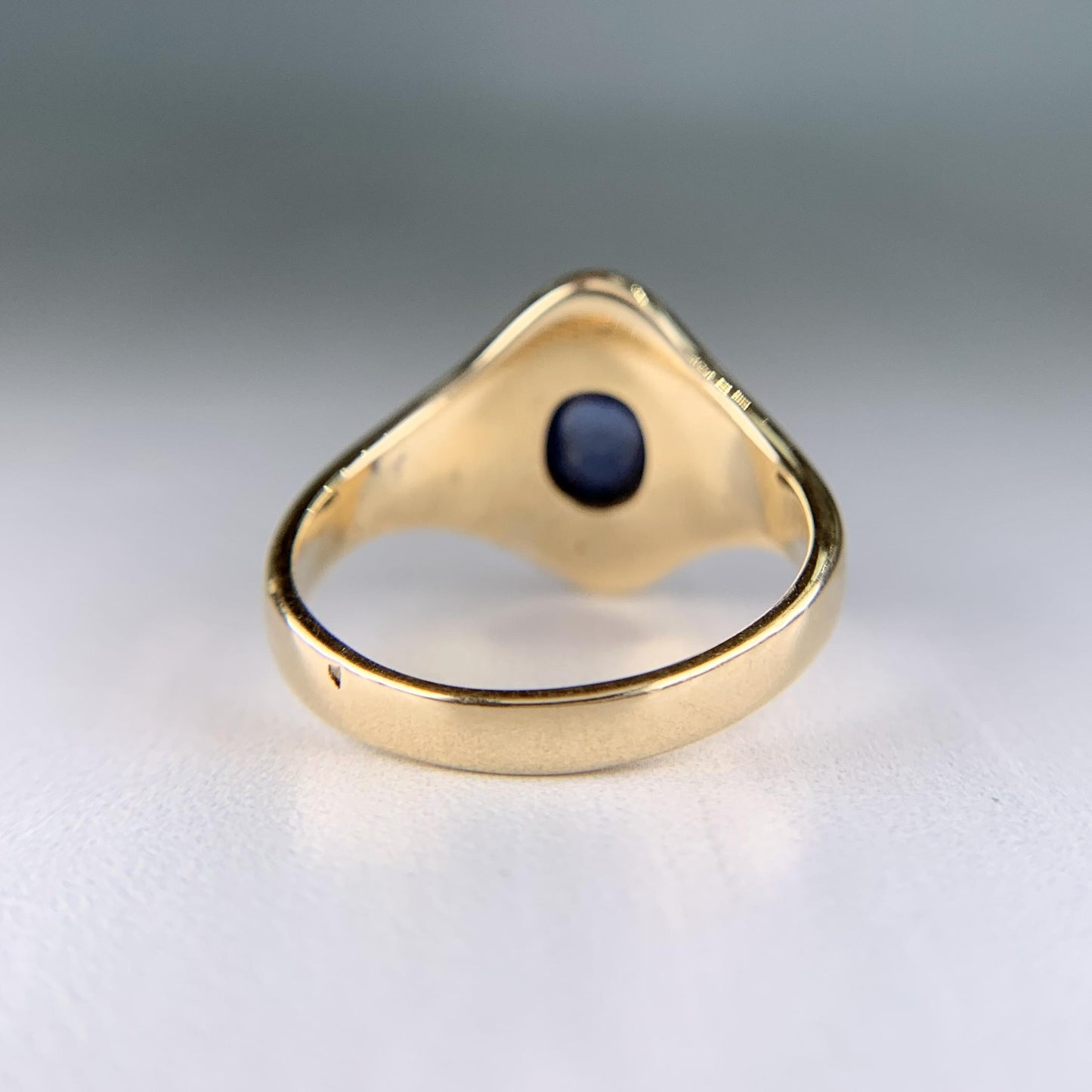 Antique Circa 1890's Sapphire Cabochon Gold Nugget Ring 14k Yellow Gold