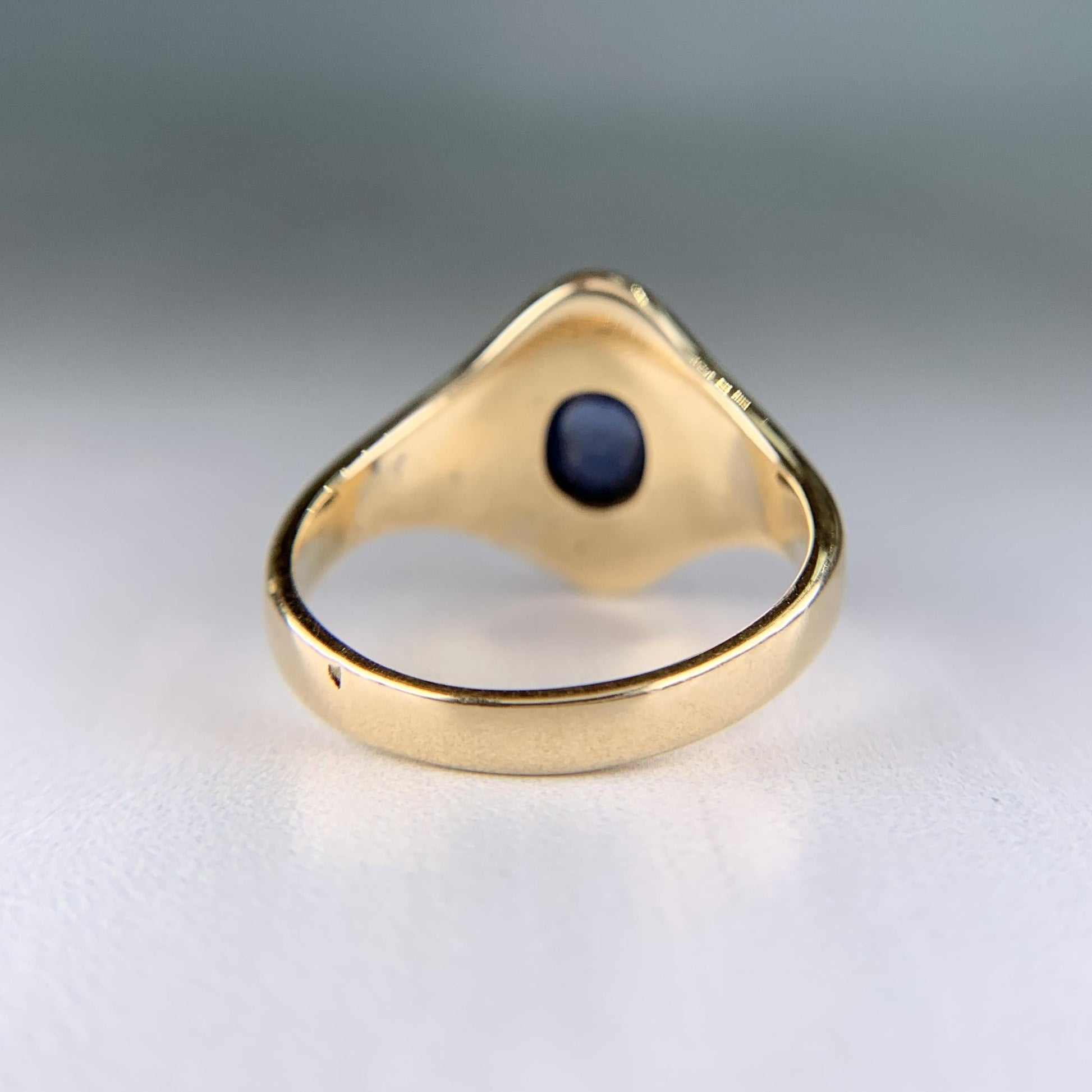 Antique Circa 1890's Sapphire Cabochon Gold Nugget Ring 14k Yellow Gold