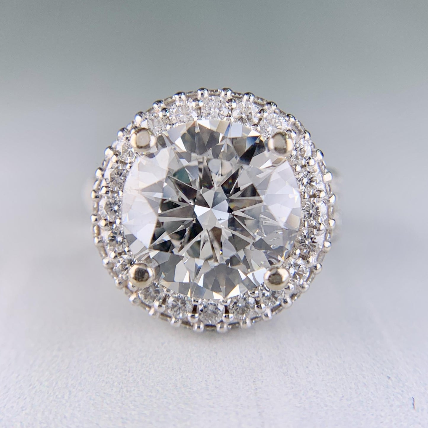 6.27 Carat Diamond Engagement Ring 14k White Gold
