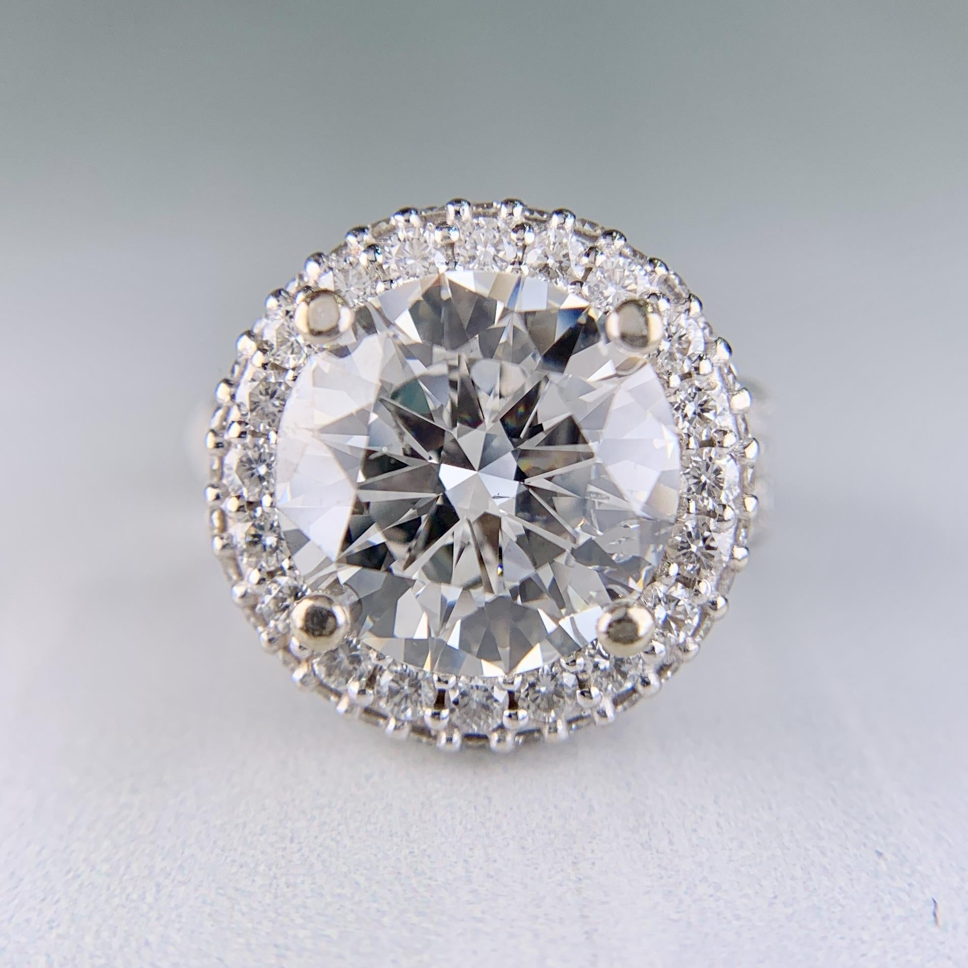6.27 Carat Diamond Engagement Ring 14k White Gold