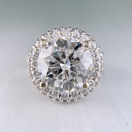 6.27 Carat Diamond Engagement Ring 14k White Gold