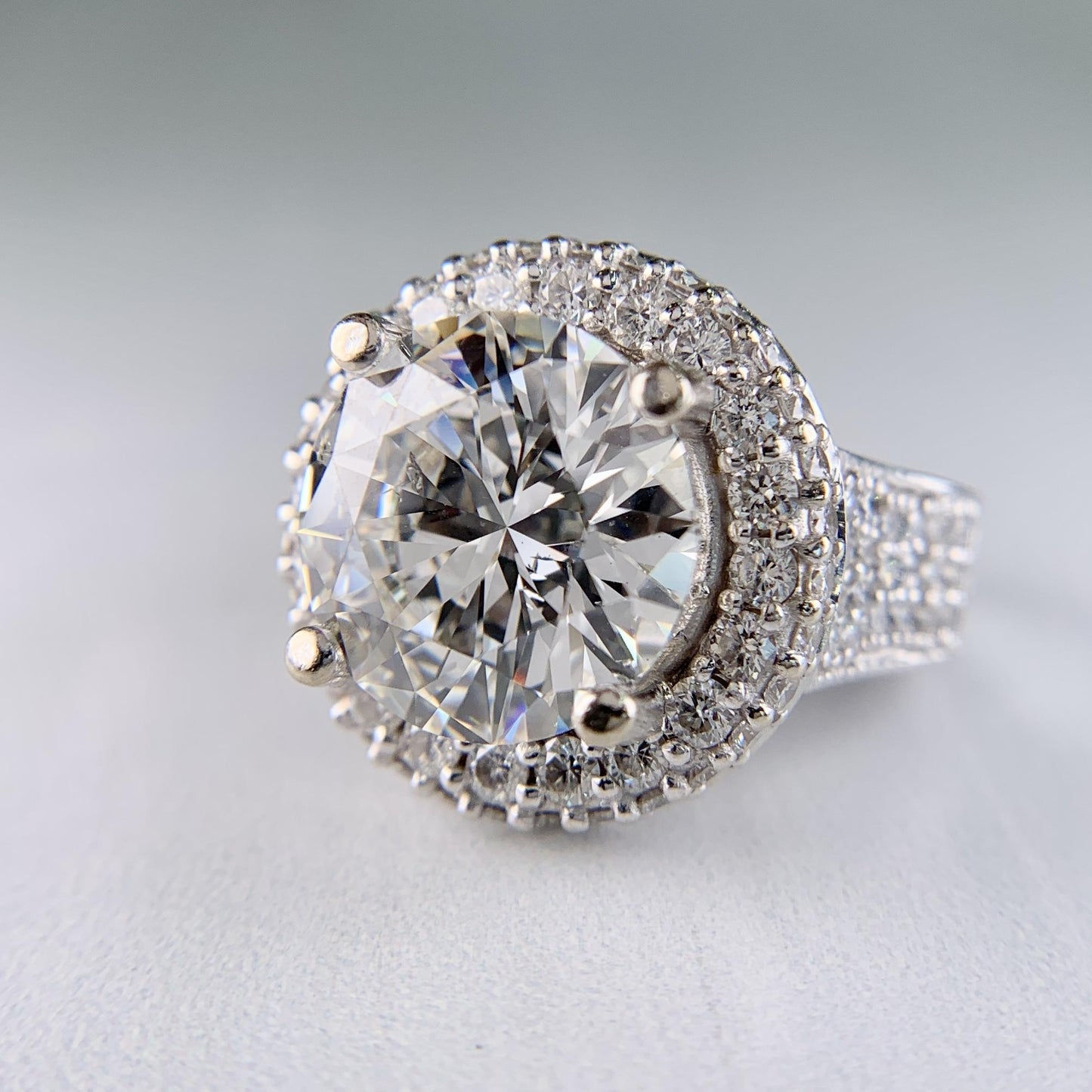 6.27 Carat Diamond Engagement Ring 14k White Gold