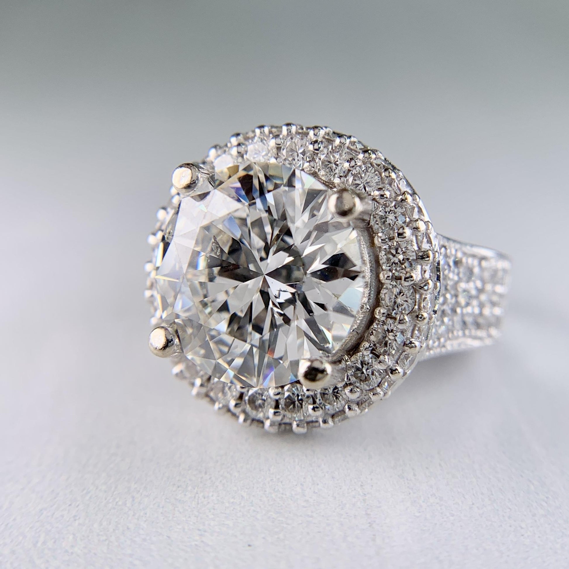 6.27 Carat Diamond Engagement Ring 14k White Gold