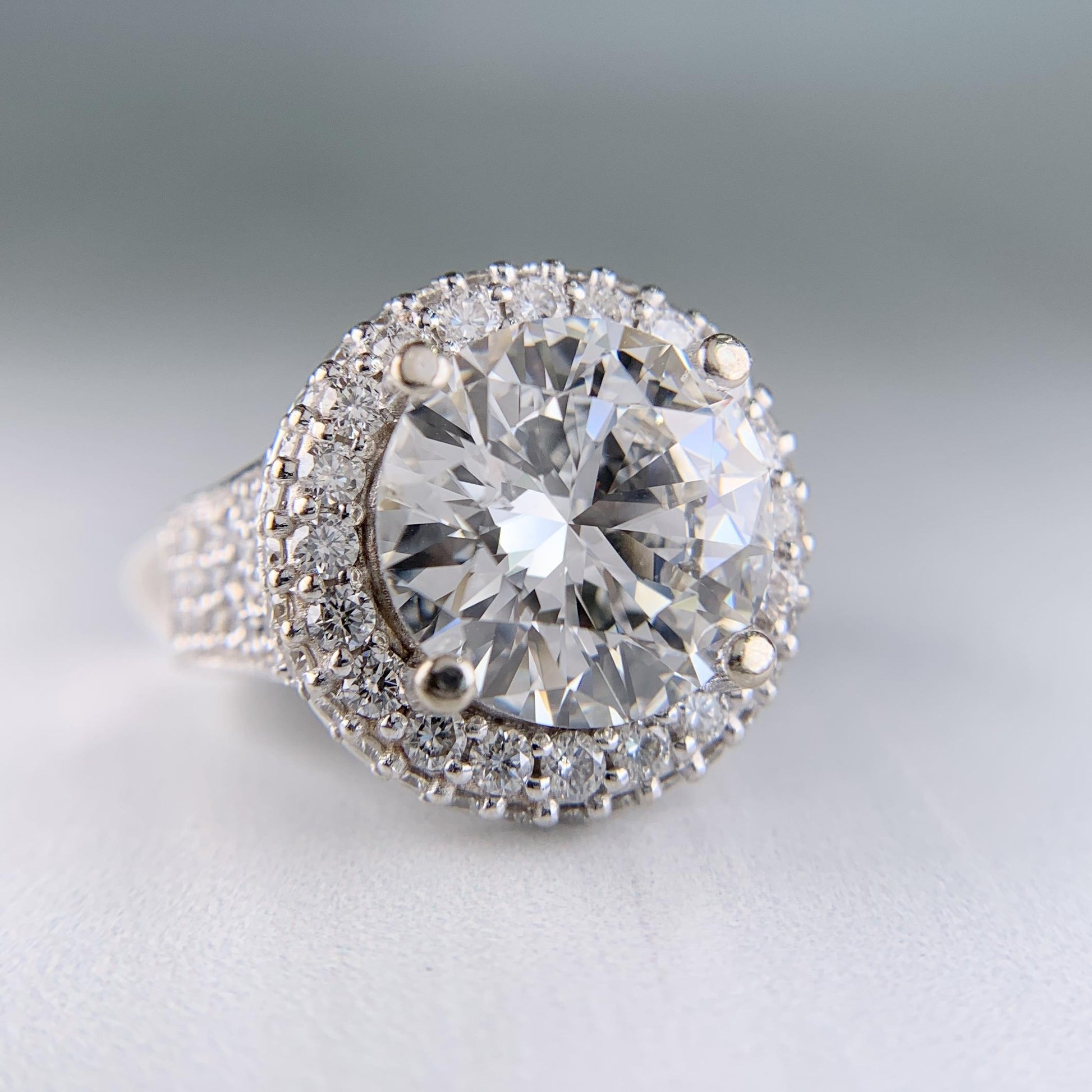 6.27 Carat Diamond Engagement Ring 14k White Gold